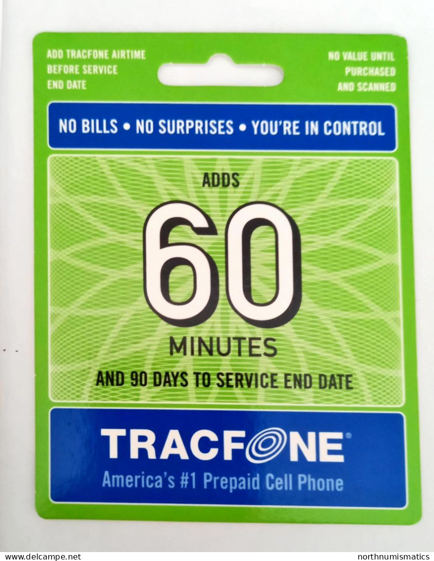 Tracfone 60 Minutes Prepaid Calling Card  Used - Lots - Collections