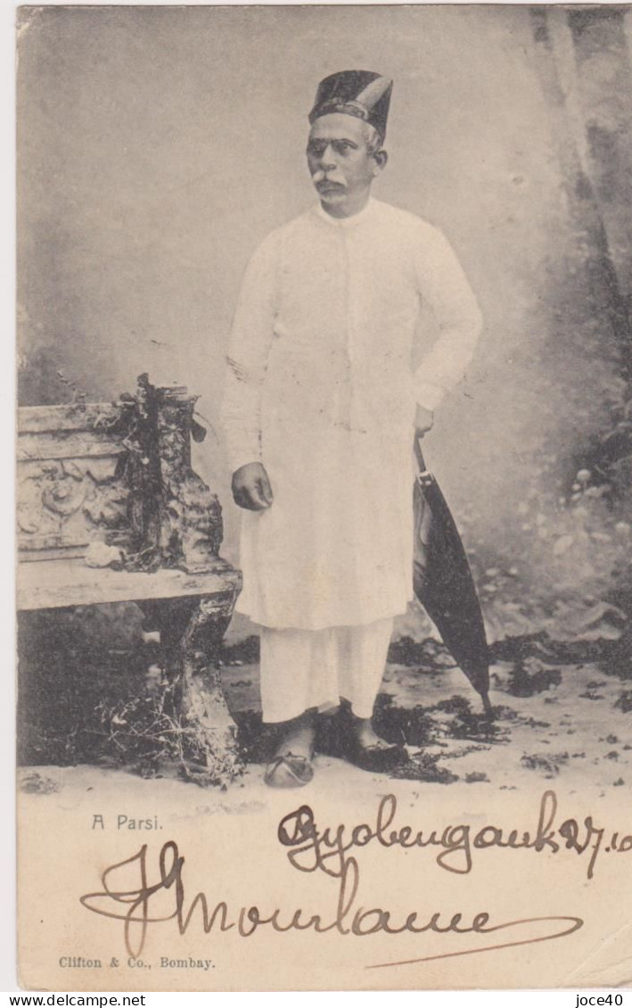 Inde, Parsi Avec Son Parapluie-voyagée En 1907 - Ohne Zuordnung