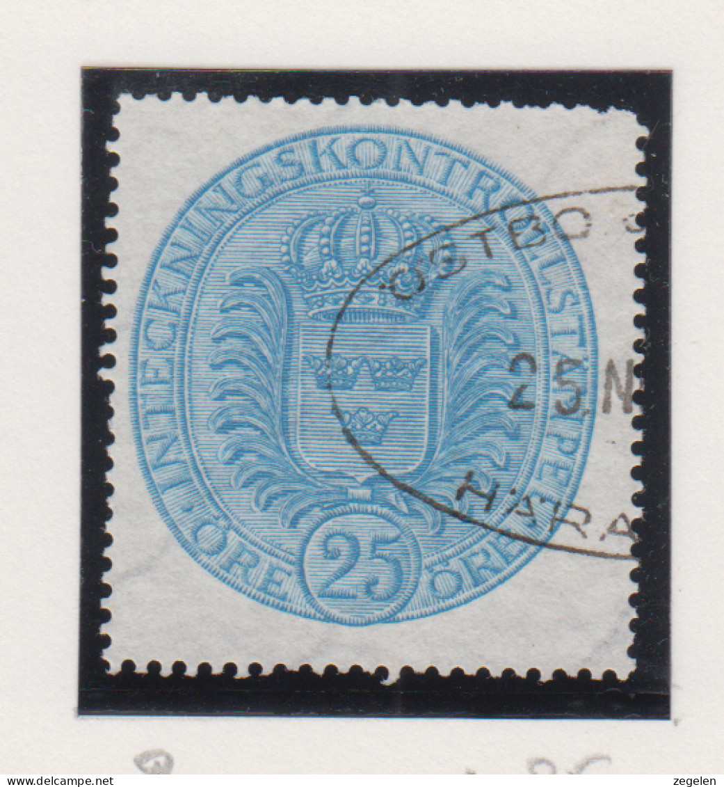 Zweden Fiskale Zegel Cat; J.Barefoot  Inteckningskontrollstaempel(Mortgage Controll) 2 Tanding 12 1/2 - Revenue Stamps