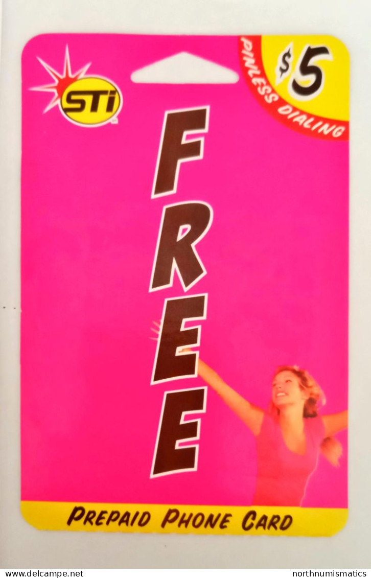 Sti Free 5 $ Prepaid Calling Card  Used - Lots - Collections