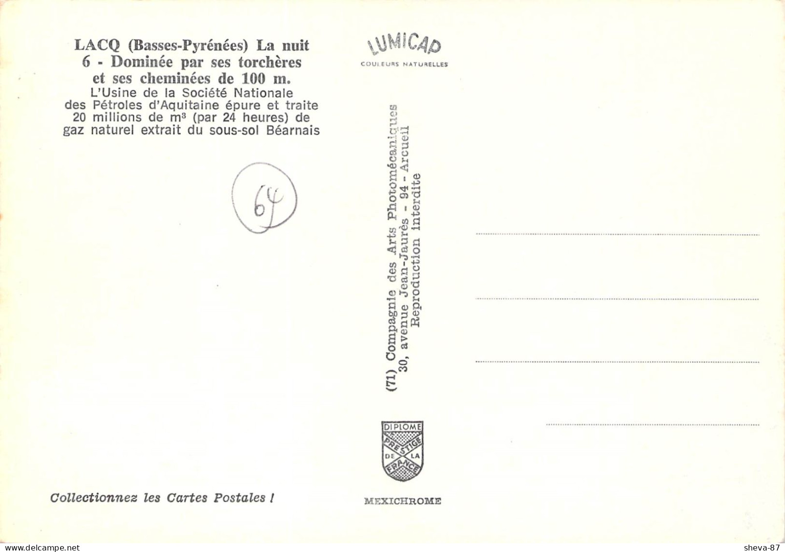 64 - Lacq - L'Usine De La Société Nationale Des Pétroles D'Aquitaine - La Nuit - Lacq