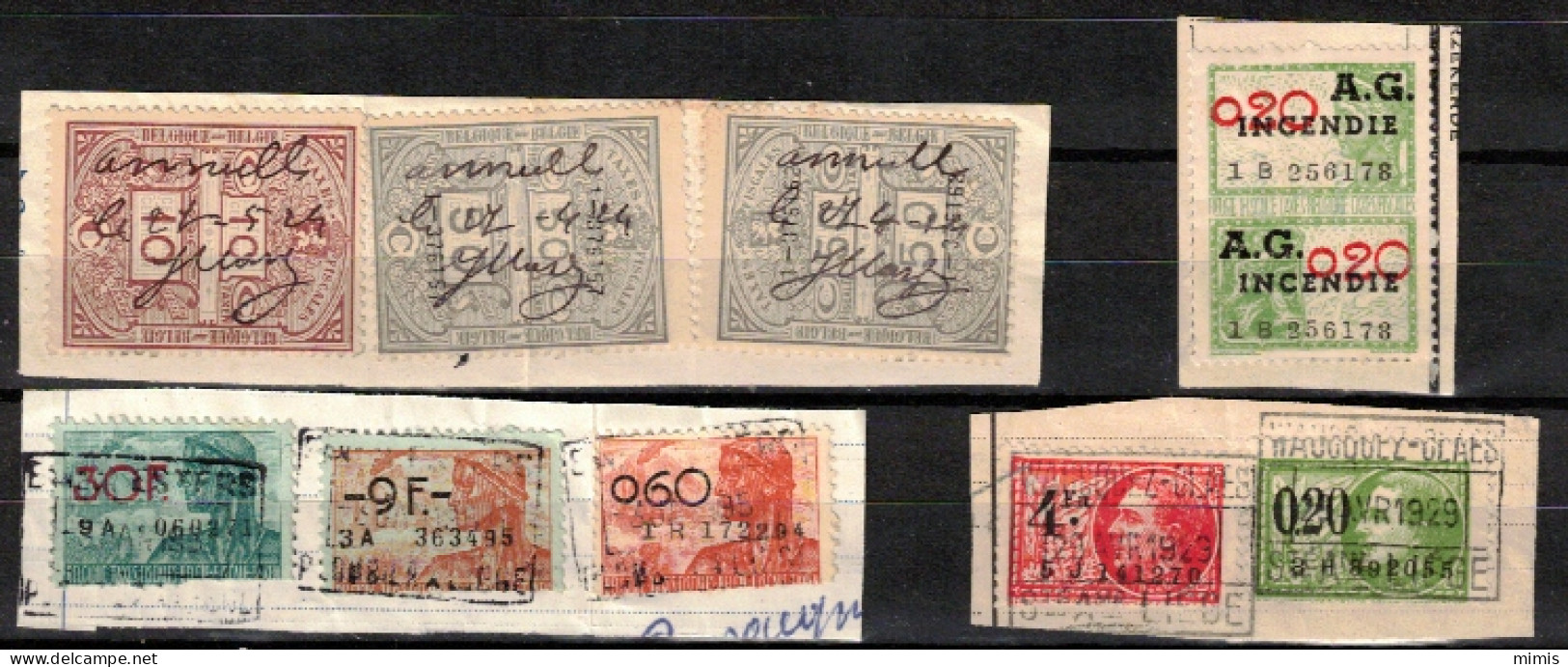 BELGIQUE      Différents Timbres Fiscaux - Francobolli