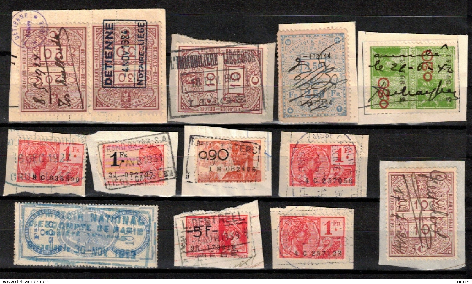 BELGIQUE      Différents Timbres Fiscaux - Postzegels