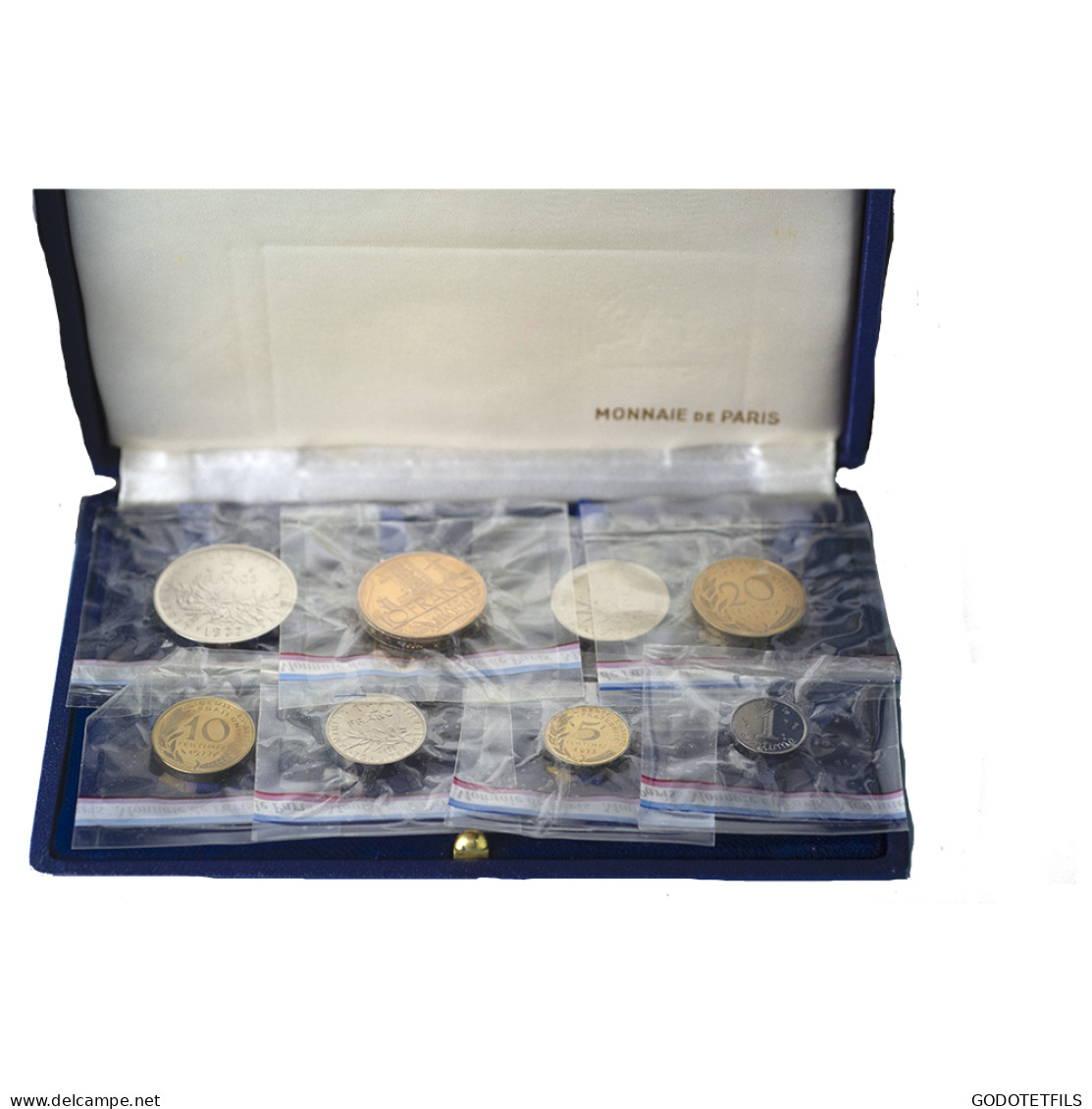 Monnaie De Paris-Coffret De 8 Piéforts 1977 Pessac - Essais, Piéforts, épreuves & Flans Brunis