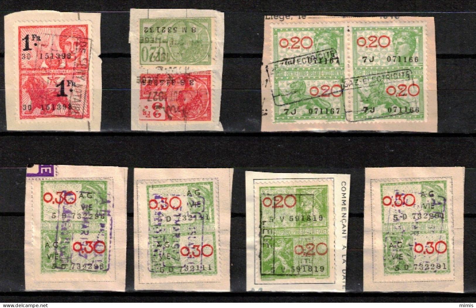 BELGIQUE      Différents Timbres Fiscaux - Marken