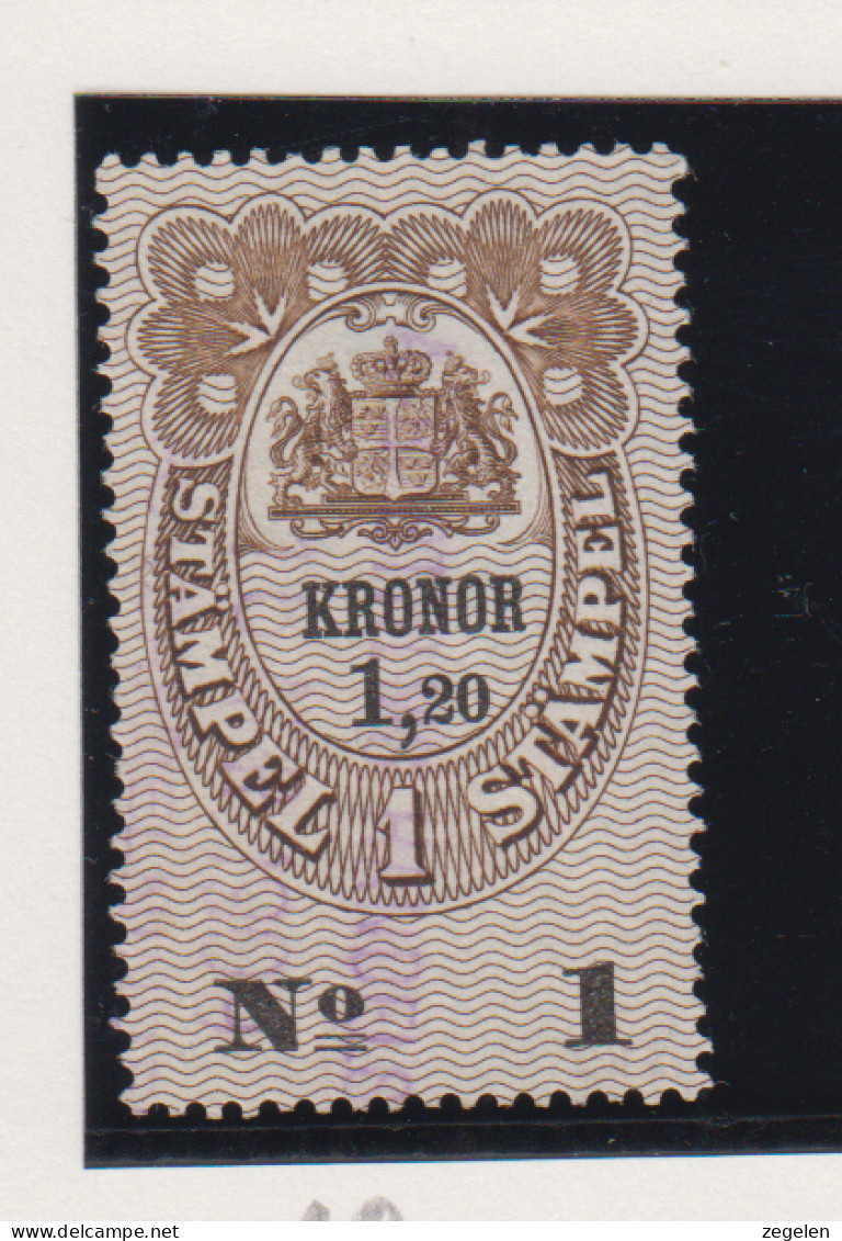 Zweden Fiskale Zegel Cat; J.Barefoot  Fondstaempel(Bill Of Exchange) 12 - Revenue Stamps