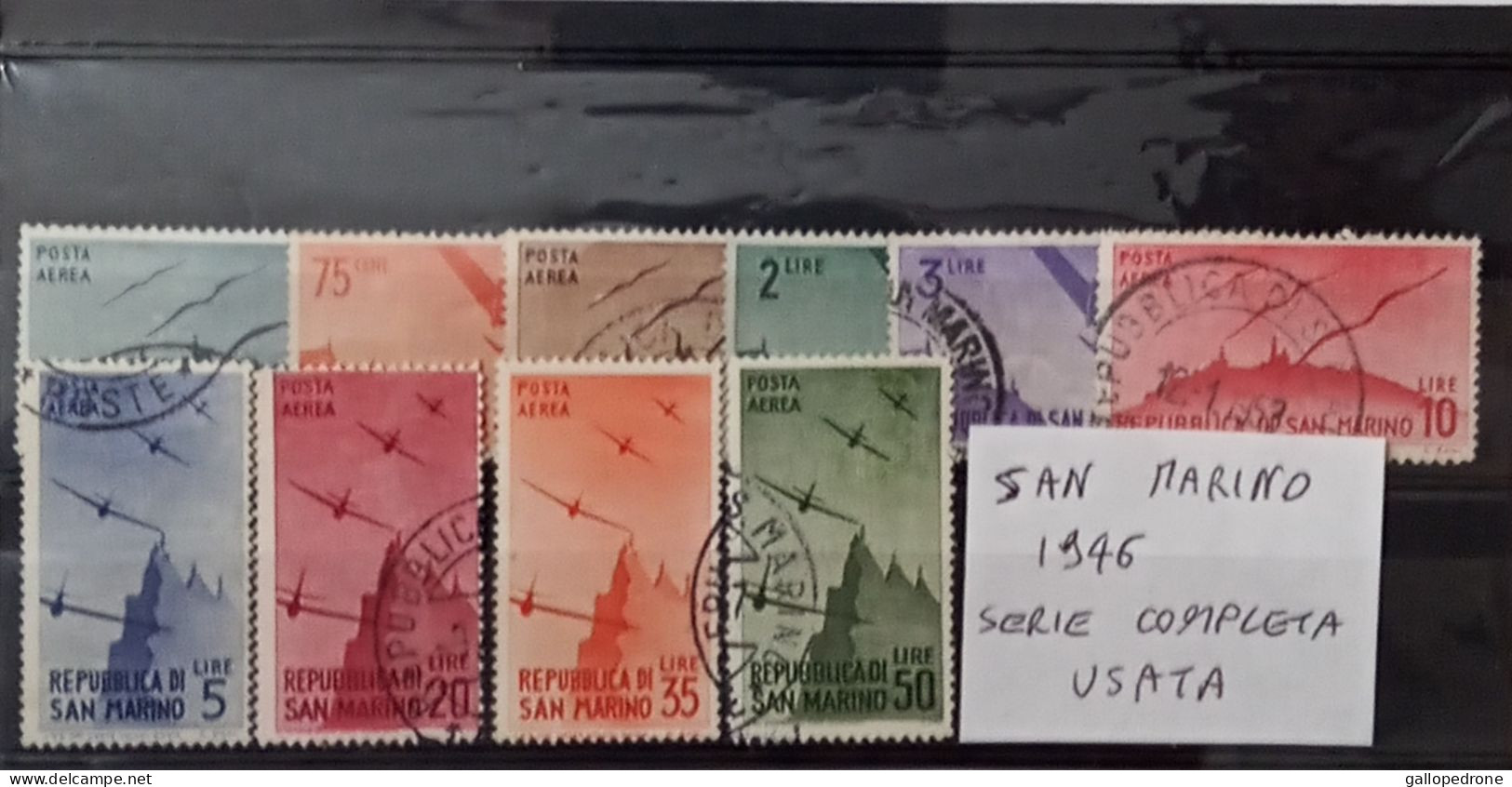 1946 San Marino, Serie Completa-Francobolli Usati 10 Valori - Gebruikt