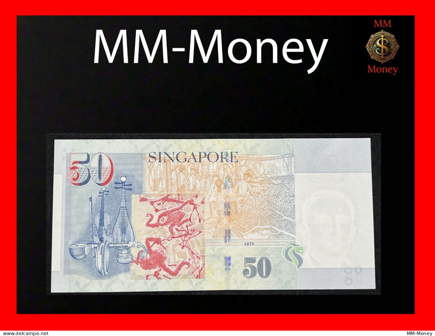SINGAPORE  50 $  2004  P.  49 A  *MAS*  **no Symbol Below ARTS On Back**  *first Issue*  *scarce*  UNC - Singapore