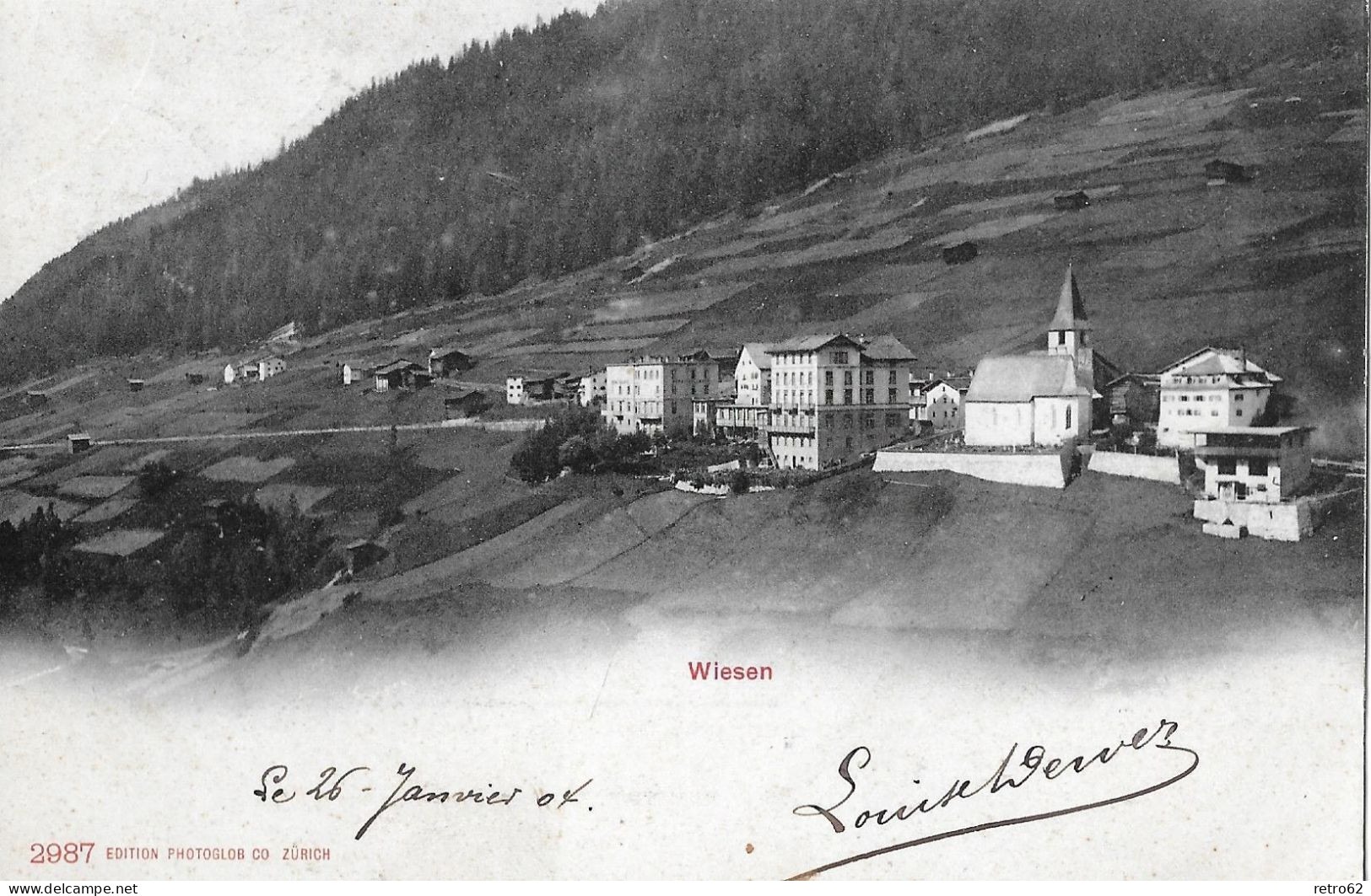 WIESEN ► Wiesen Ist Eine Ortschaft In Der Gemeinde Davos, Dorfbild Anno 1904 - Wiesen