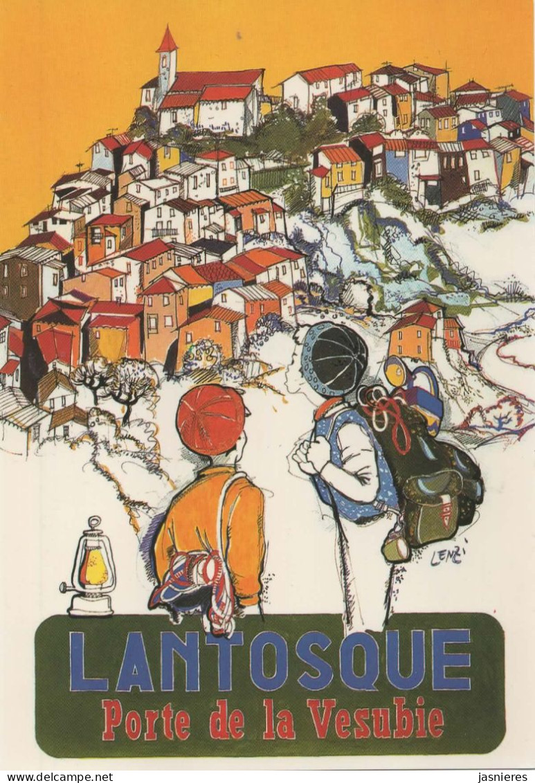 CPA Marc LENZI - LANTOSQUE, Porte De La Vésubie - 1989 - Signé Par L'auteur - Lenzi