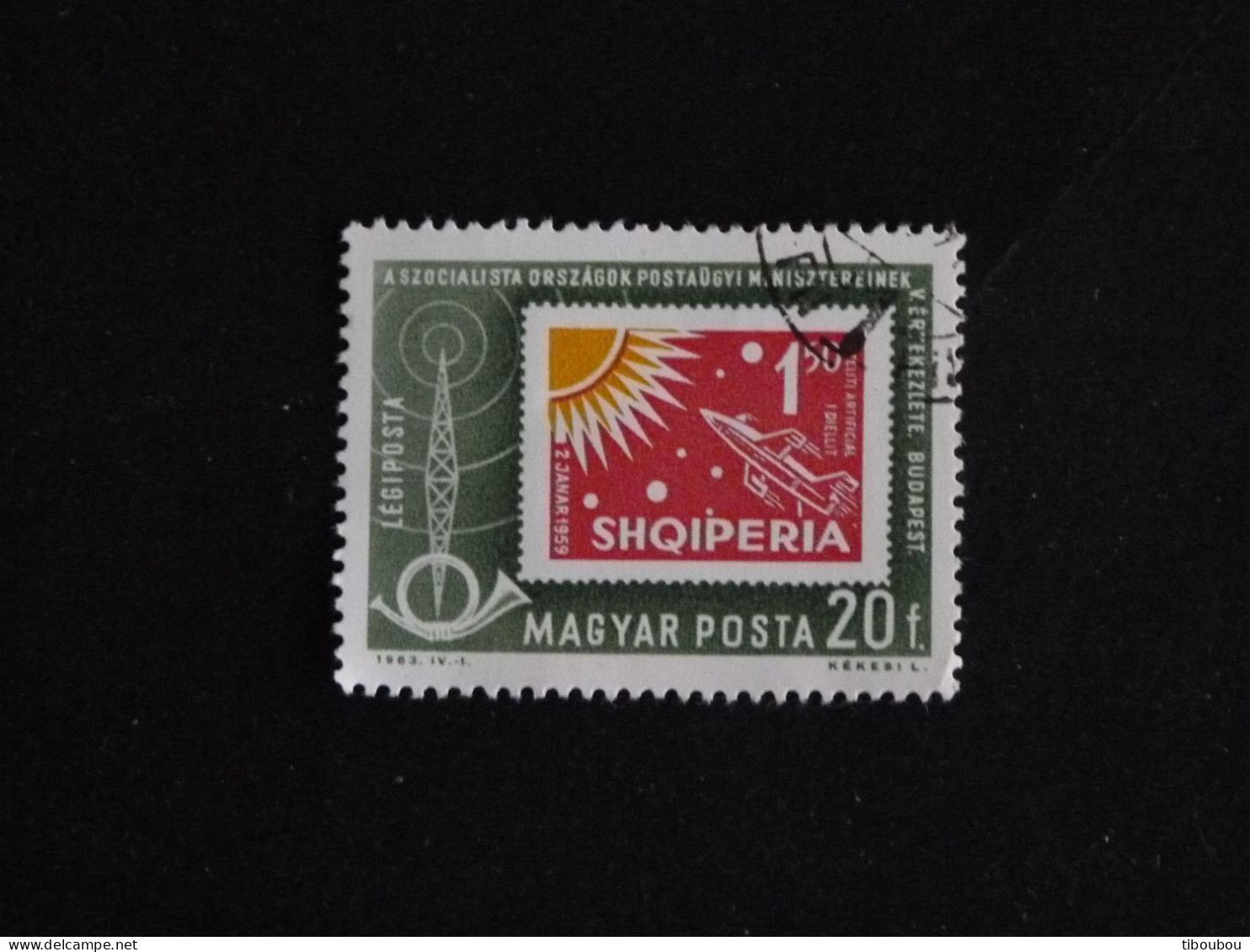 HONGRIE HUNGARY MAGYAR YT PA 258 OBLITERE - TIMBRE SUR TIMBRE ALBANIE - Gebraucht