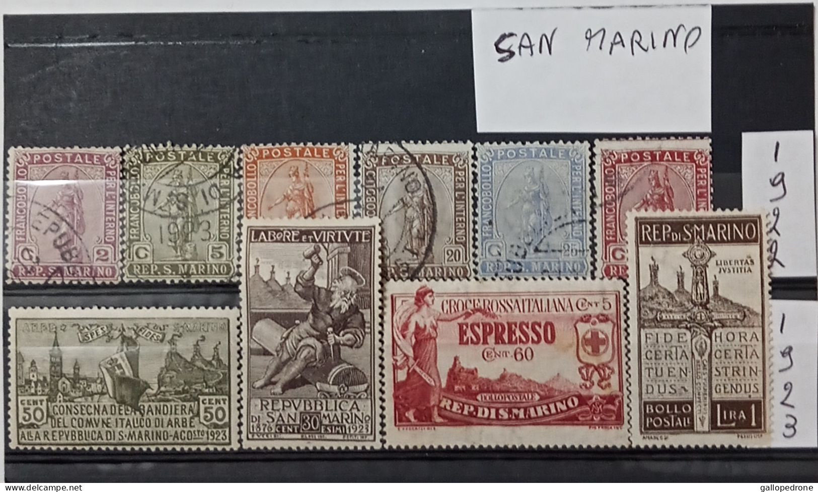 1922-23 San Marino, Serie Complete-10 Valori Nuovi/usati - Usados