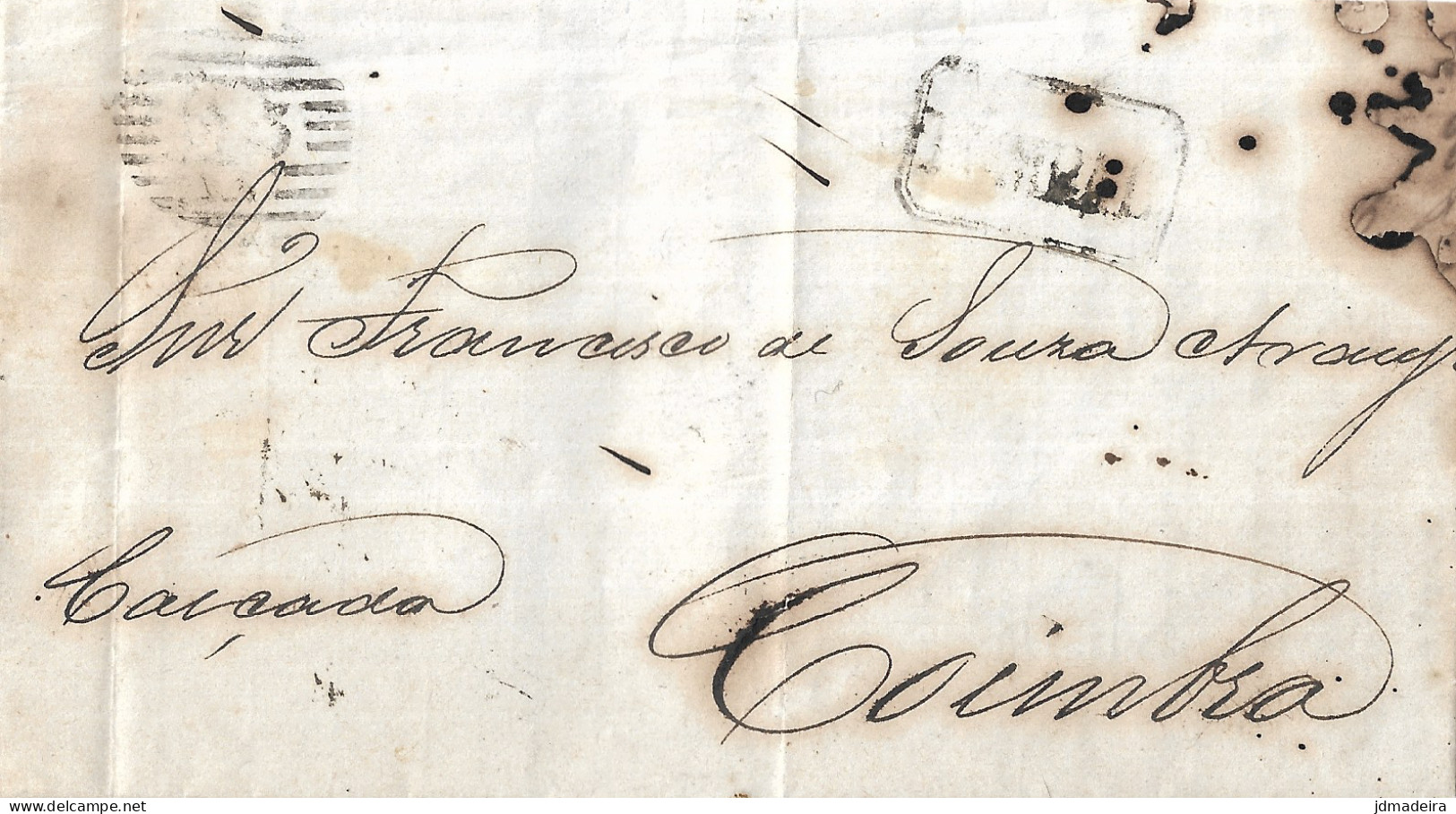 Portugal Cover From POMBAL To COIMBRA With King Luiz 25 Réis Stamp - Lettres & Documents