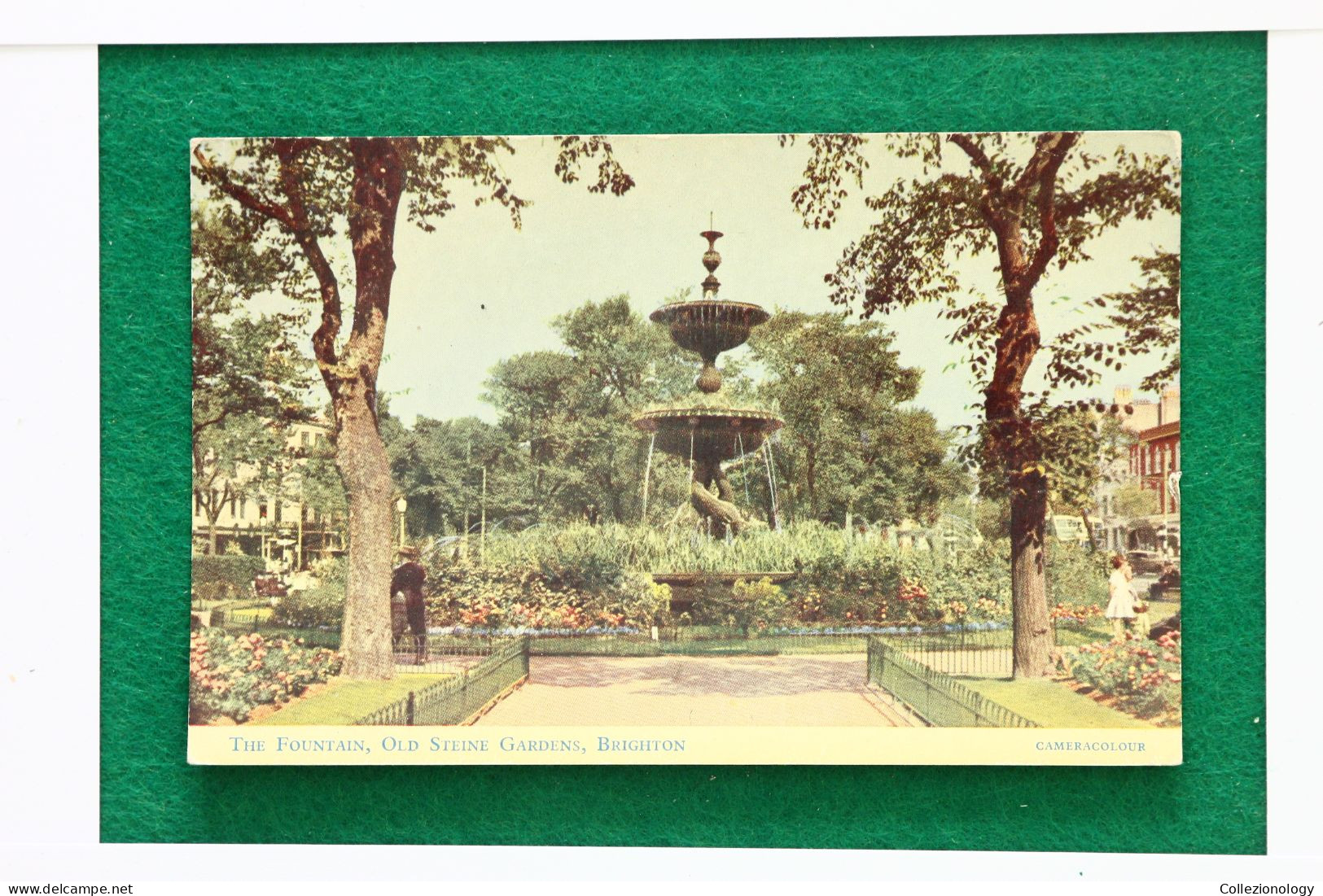 CARTOLINA POSTALE VIAGGIATA 1955 BRIGHTON REGNO UNITO: THE FOUNTAIN, OLD STEINE GARDENS 0152 POSTCARD - Brighton