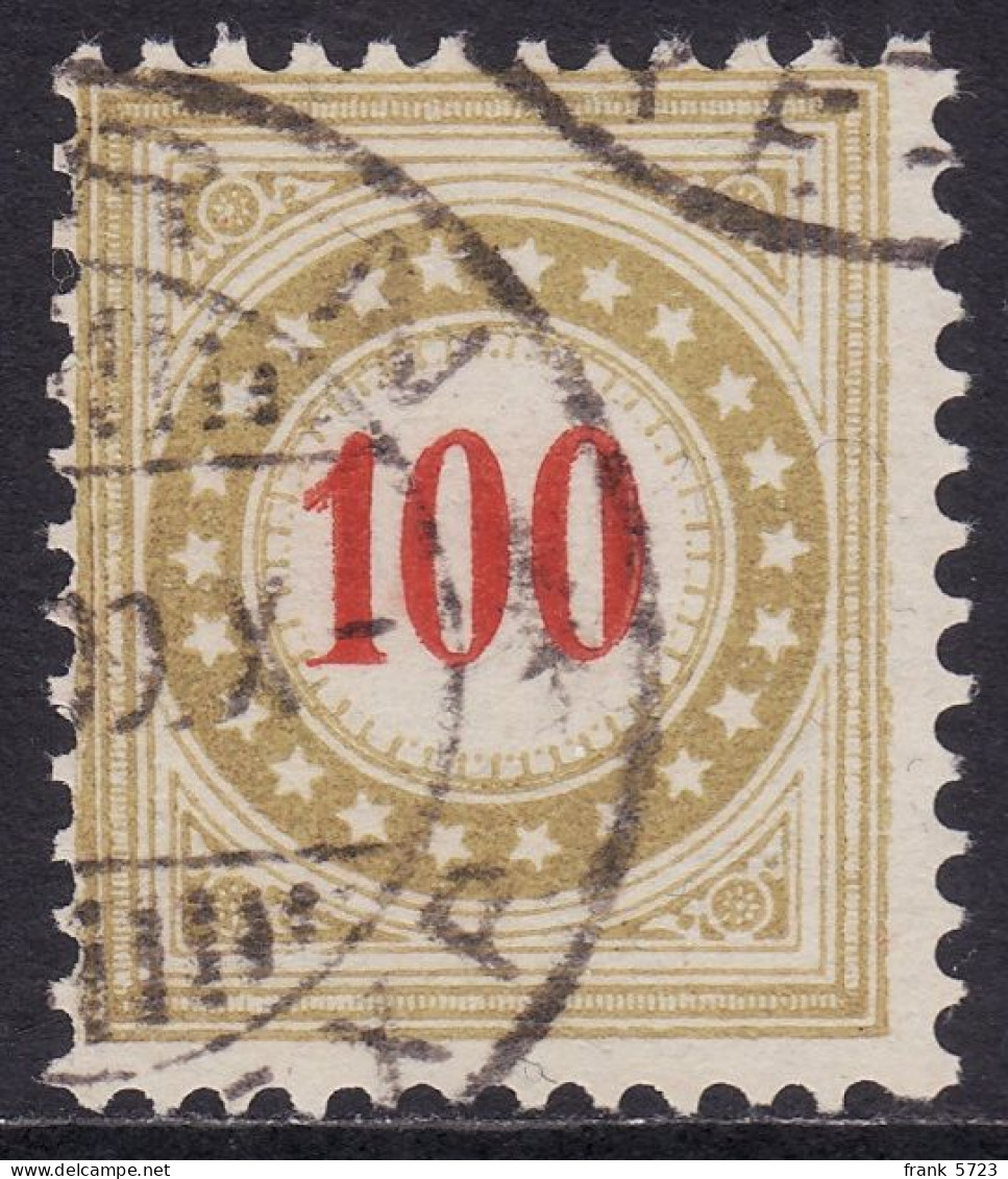 Schweiz: Portomarke SBK-Nr. 28BK (Rahmen Bräunlicholiv, Wasserzeichen Kreuz, 1908-1909) Gestempelt - Taxe