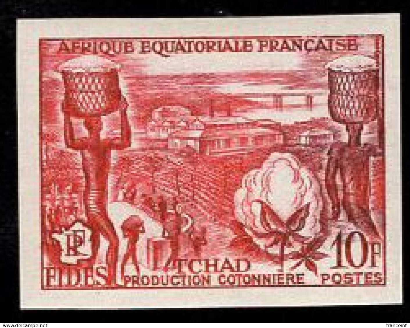 French Equatorial Africa (1956) Cotton Industry. Trial Color Proof.  Scott No 190, Yvert No 233. FIDES Issue. - Autres & Non Classés