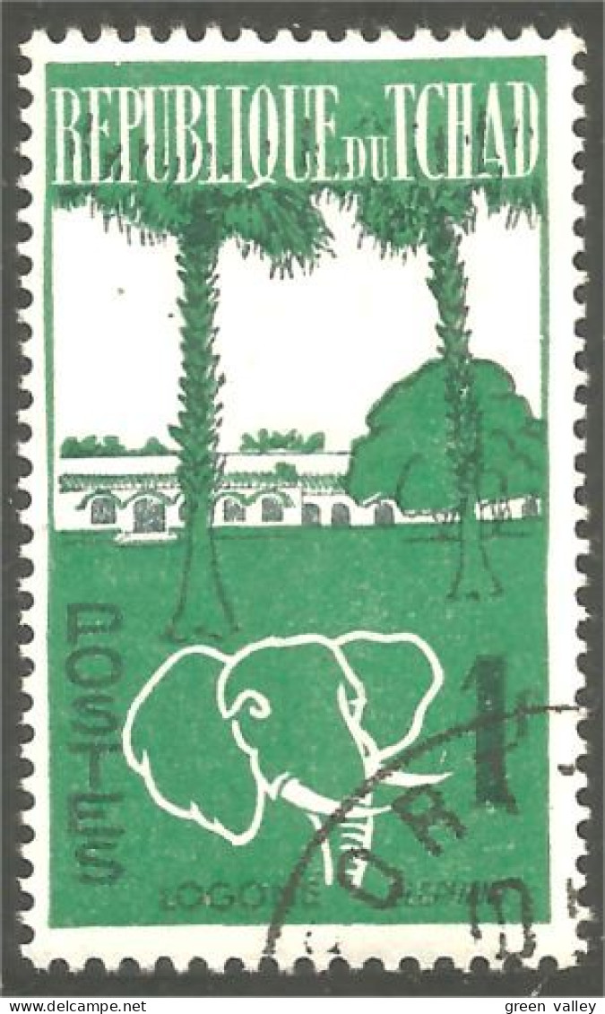 XW01-2844 Tchad Palmier Palm Tree Elephant Elefante Olifant - Eléphants