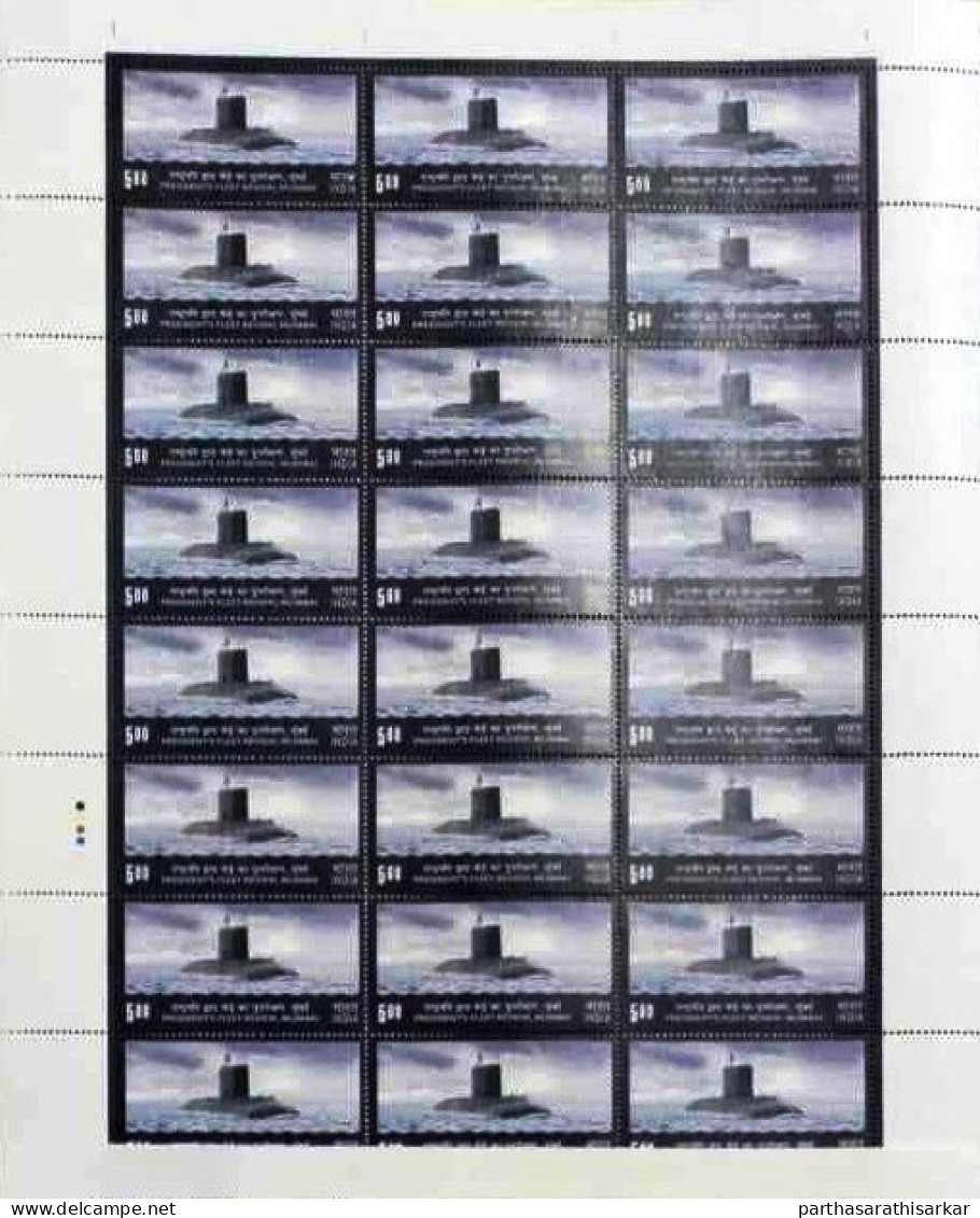 INDIA 2011 PRESIDENT'S FLEET REVIEW MUMBAI  INDIAN NEVY WARSHIPS SET OF 4 FULL SHEETS MS MNH - Nuovi