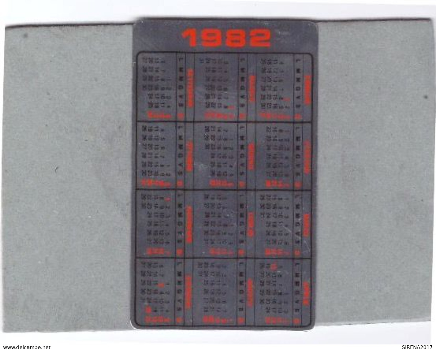 CALENDARIETTO In Alluminio - 1982 Senza Pubblicita' - Small : 1981-90