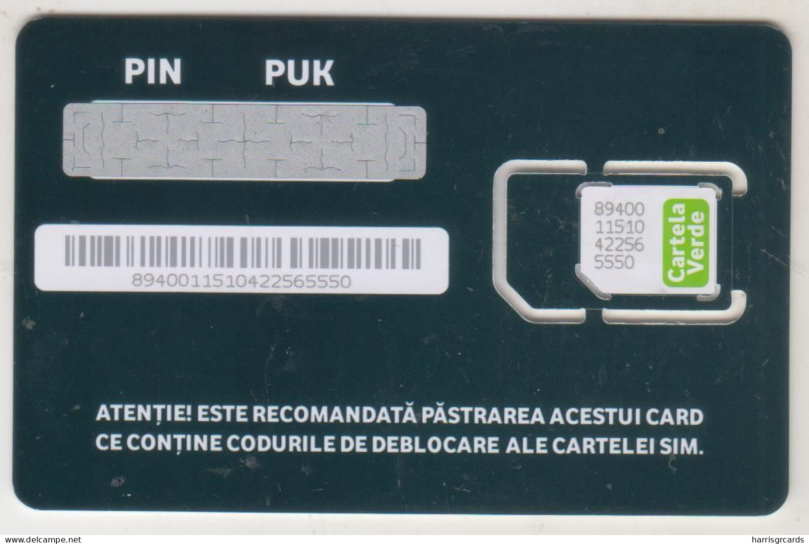 ROMANIA - Green, Cosmote GSM Card, Mint - Rumänien