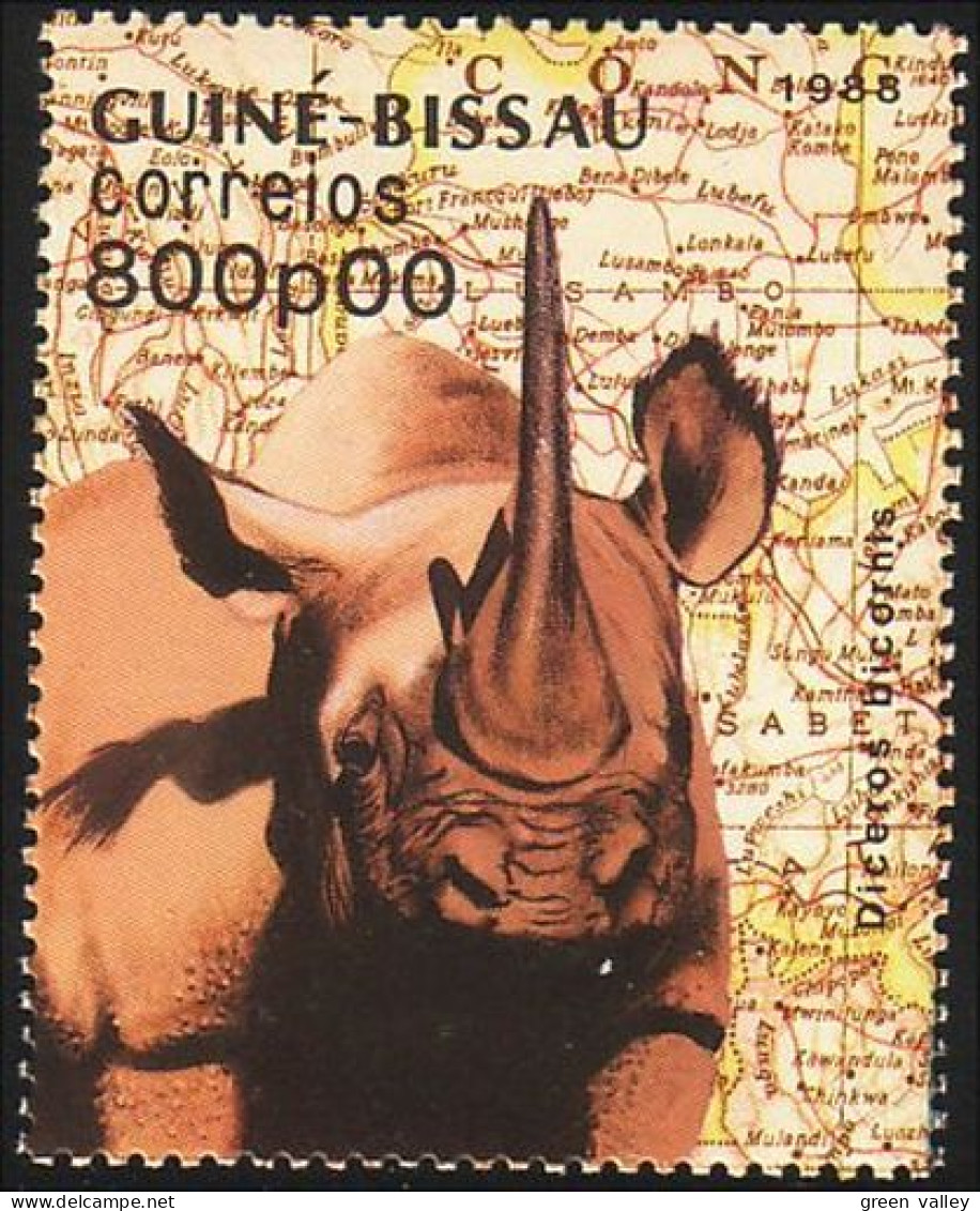 406 Guinée Bissau Rhinoceros MNH ** Neuf SC (GBI-43b) - Rhinocéros