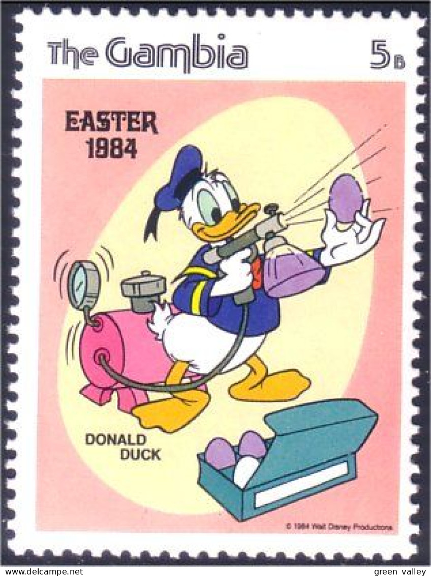 404 Gambia Disney Donald Painting Eggs Oeufs Paques Easter MNH ** Neuf SC (GAM-29c) - Pasqua