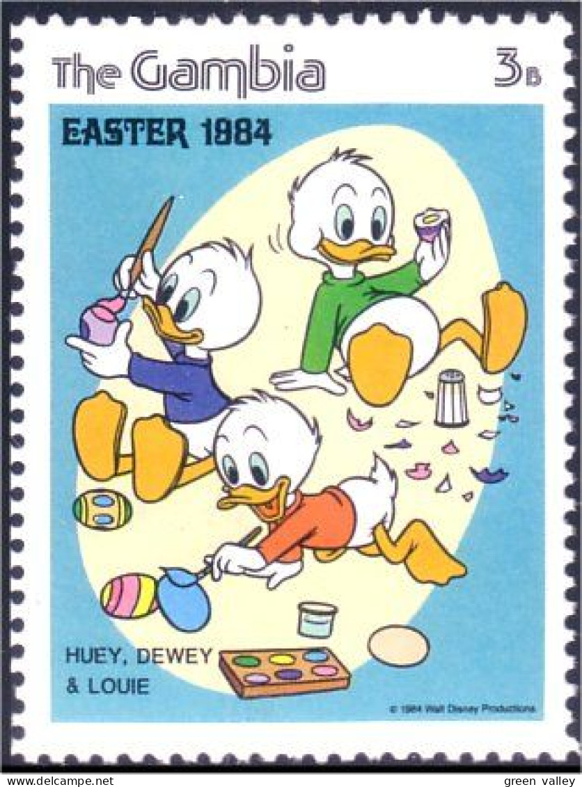 404 Gambia Disney Painting Eggs Oeufs Paques Easter MNH ** Neuf SC (GAM-27c) - Pâques