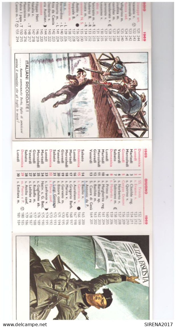 CALENDARIETTO A Fisarmonica - IL BORGHESE - Calendario Patriottico 1969 - Petit Format : 1961-70