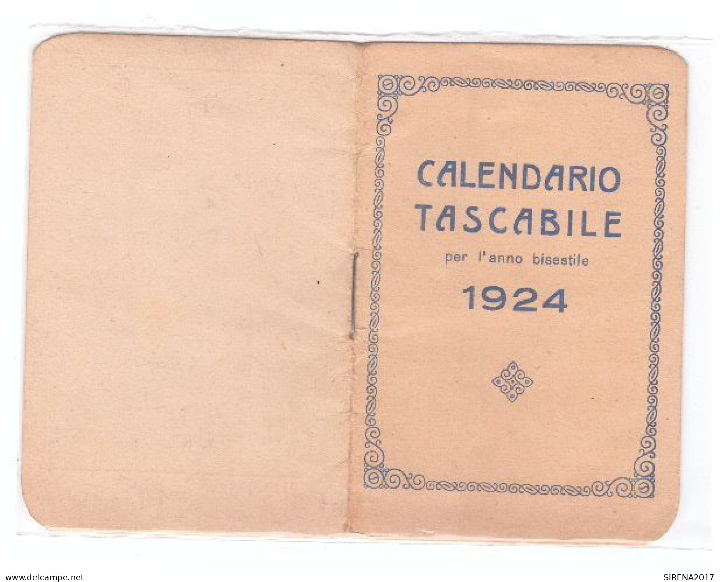 CALENDARIO TASCABILE PER L'ANNO BISESTILE 1924 - Formato Piccolo : 1961-70