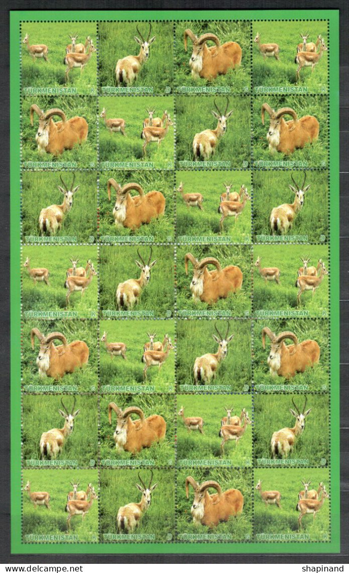 Turkmenistan 2009 "Animals Of Turkmenistan.Ram.Gazelle." Sheet Quality:100% - Turkmenistan