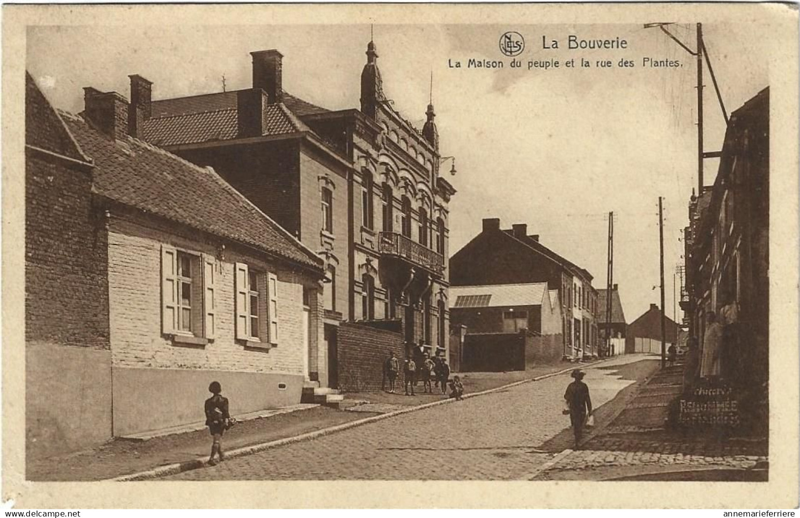 La Bouverie  La Maison Du Peuple Et La Rue Des Plantes - Frameries