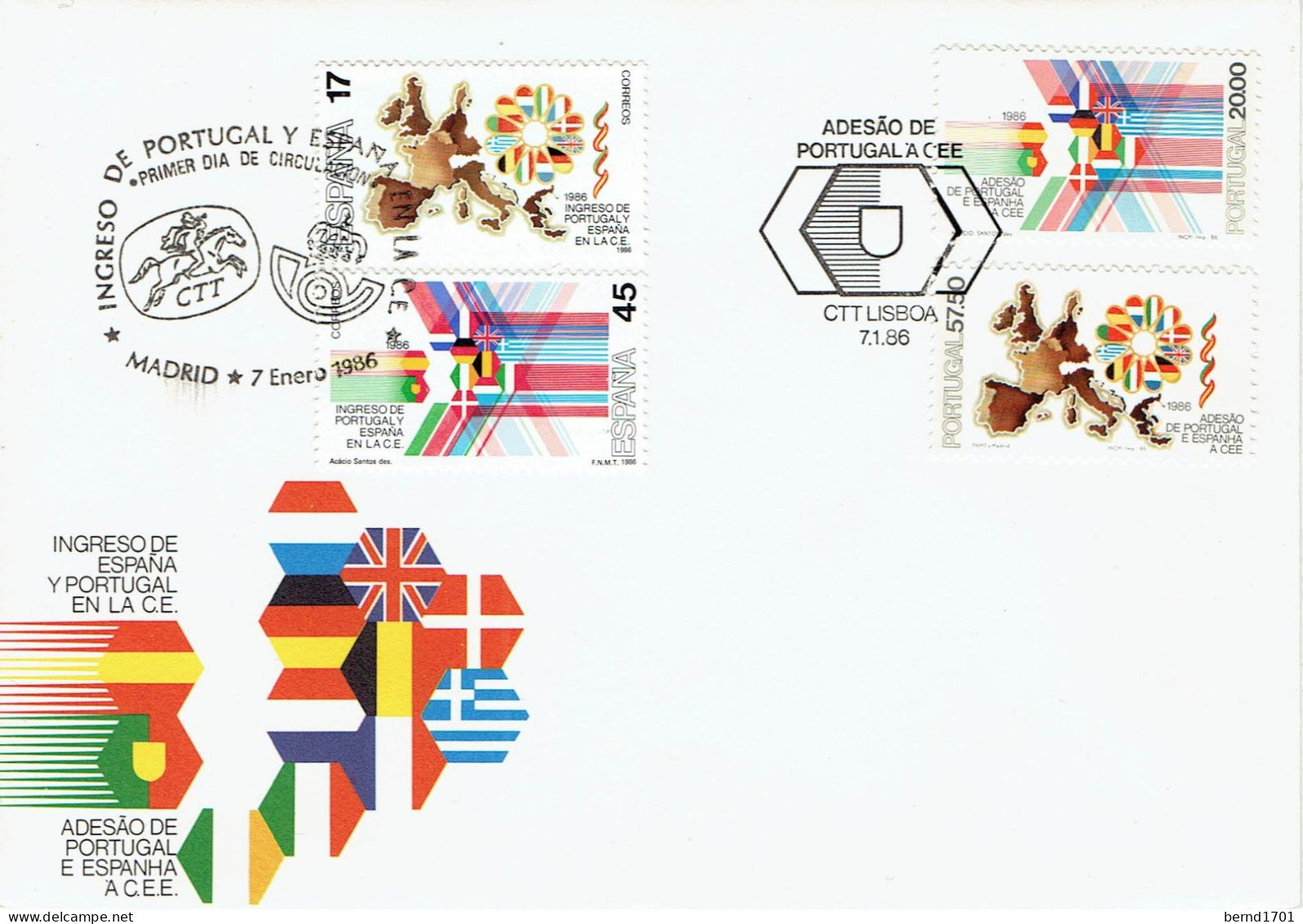 Portugal + Spanien / Portugal + Spain - Mi-Nr 1677/1678 + 2710, 2712 FDC (H368) - FDC