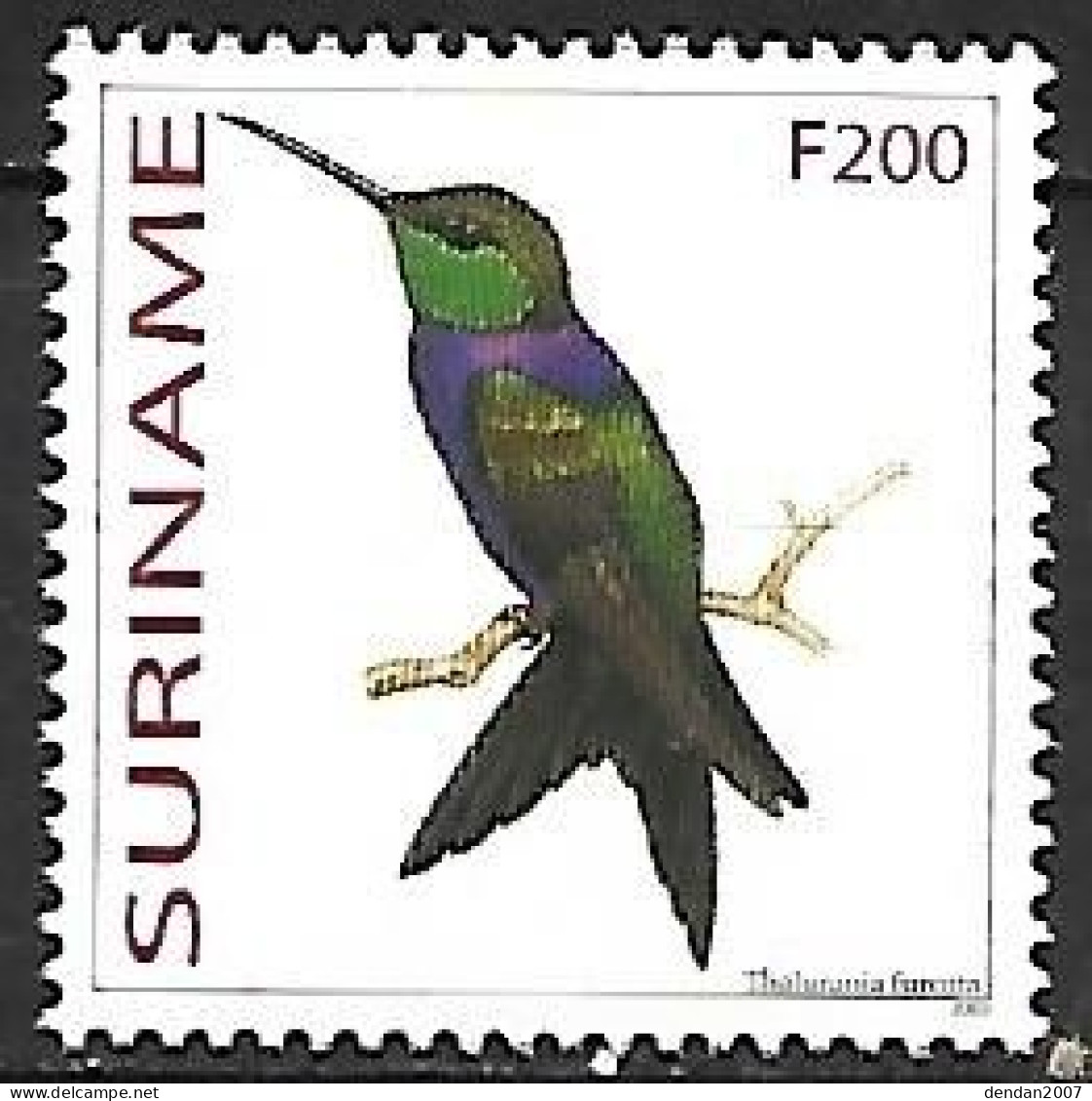 Suriname (Surinam) - MNH ** 2003 :   Fork-tailed Woodnymph  -  Thalurania Furcata - Segler & Kolibris