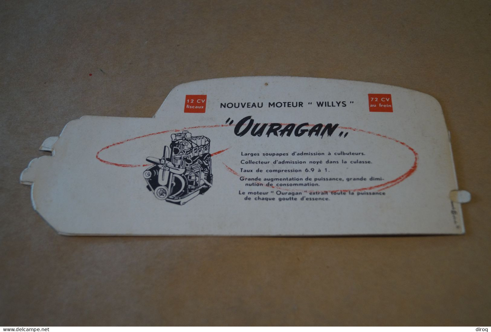 Ancienne Publicité Originale Voiture Willys Pour Collection - Advertising