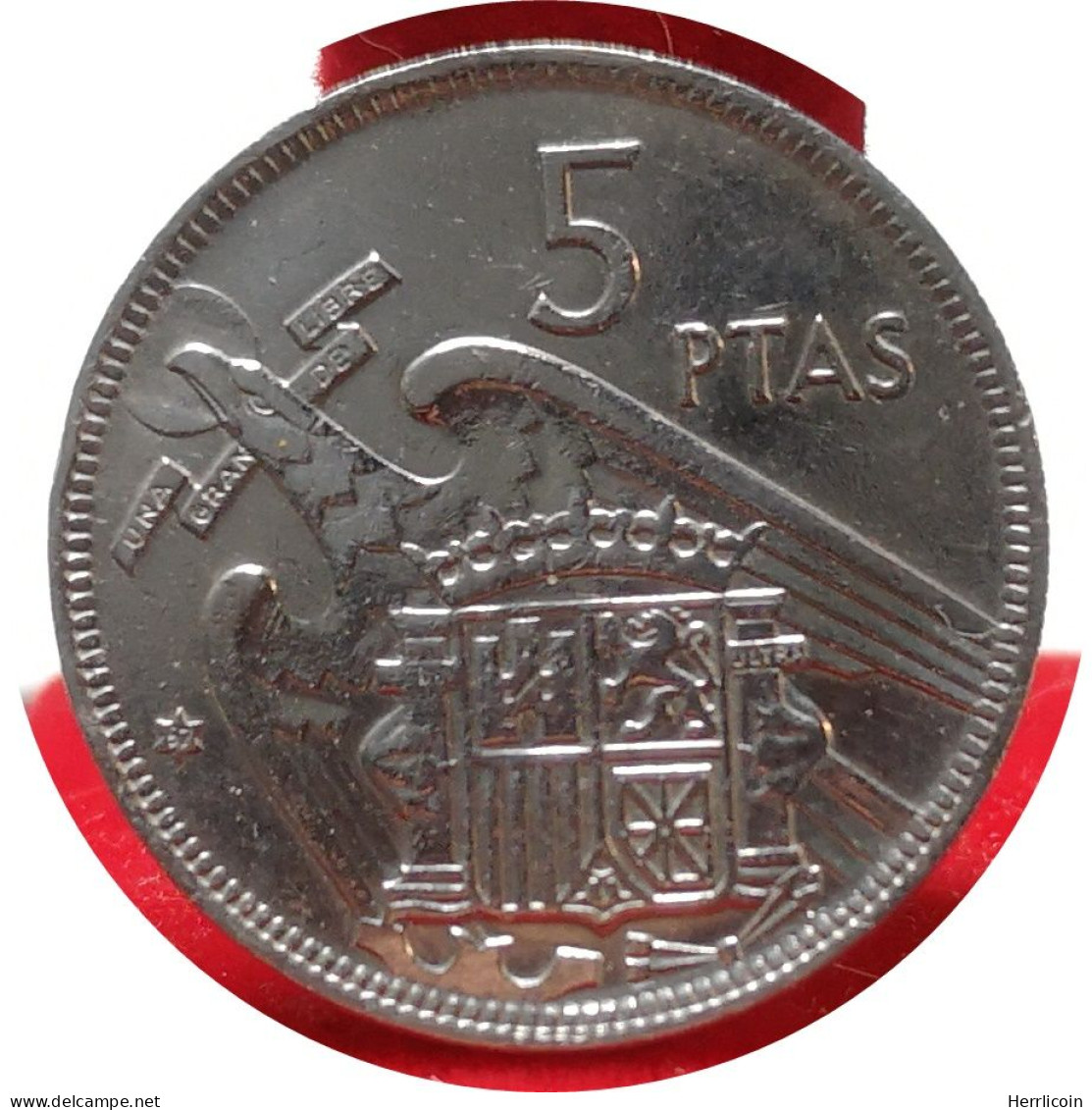 Monnaie Espagne - 1957 (1967) - 5 Pesetas Franco - 5 Pesetas