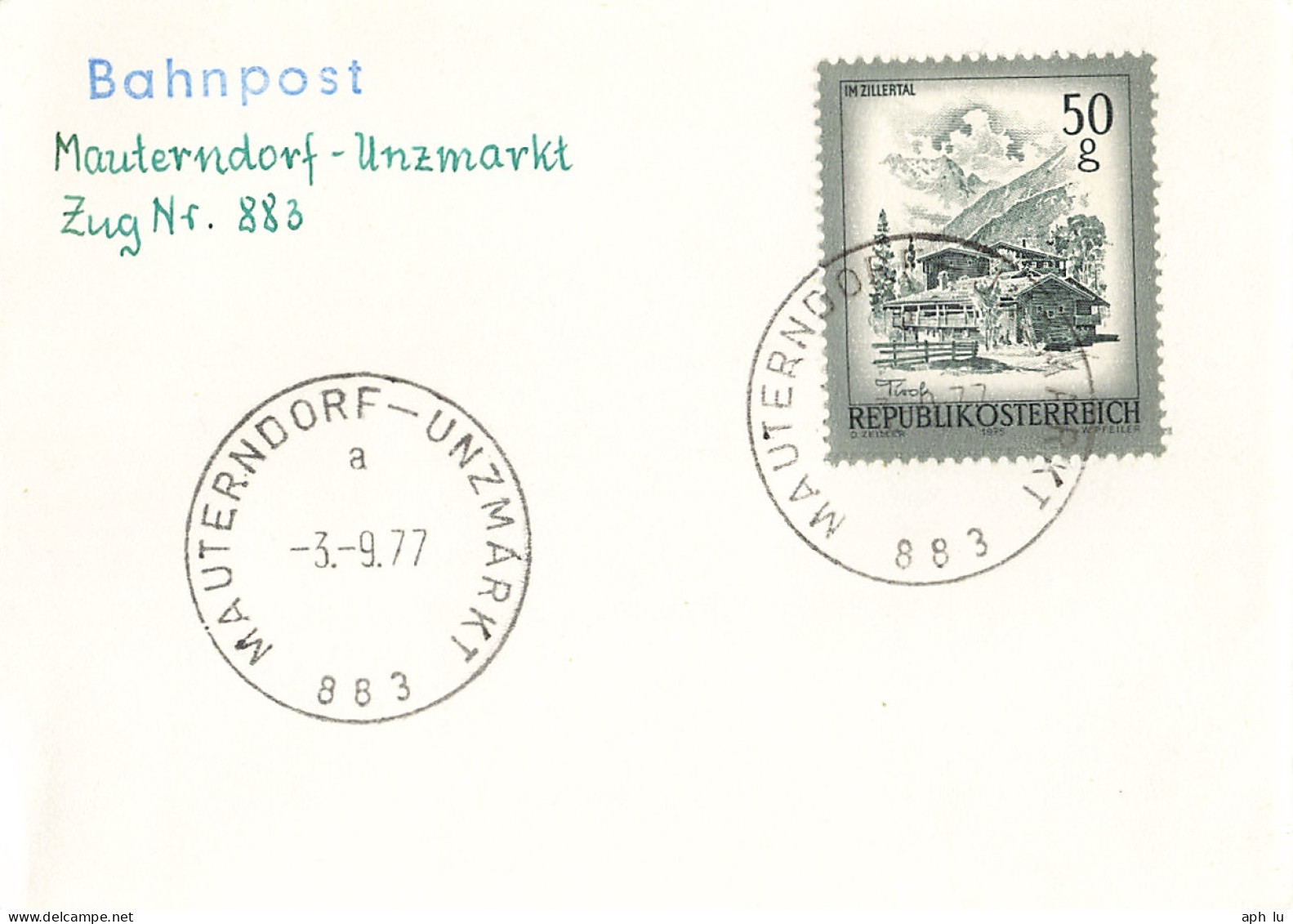 Bahnpost (R.P.O./T.P.O) Mauterndorf-Unzmarkt [Ausschnitt] (AD3085) - Storia Postale