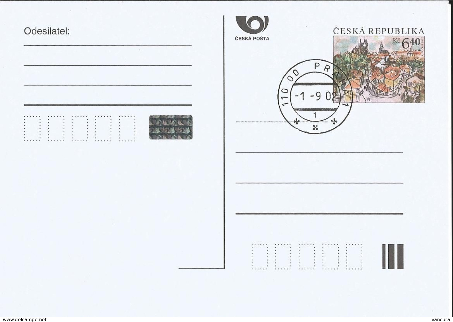 CDV 76 A Czech Republic New Prague Definitive Card 2002 Hologram - Cartoline Postali