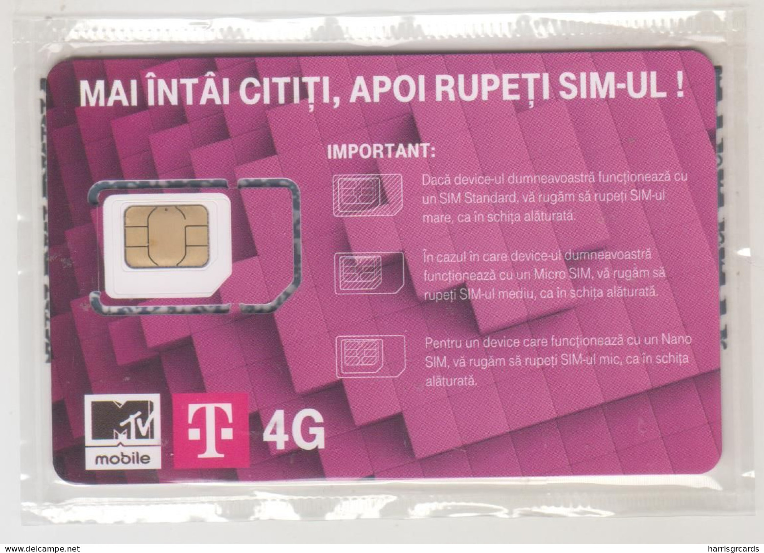 ROMANIA - Telekom Mtv-4G, T Telecom GSM Card, Mint In Blister - Rumänien