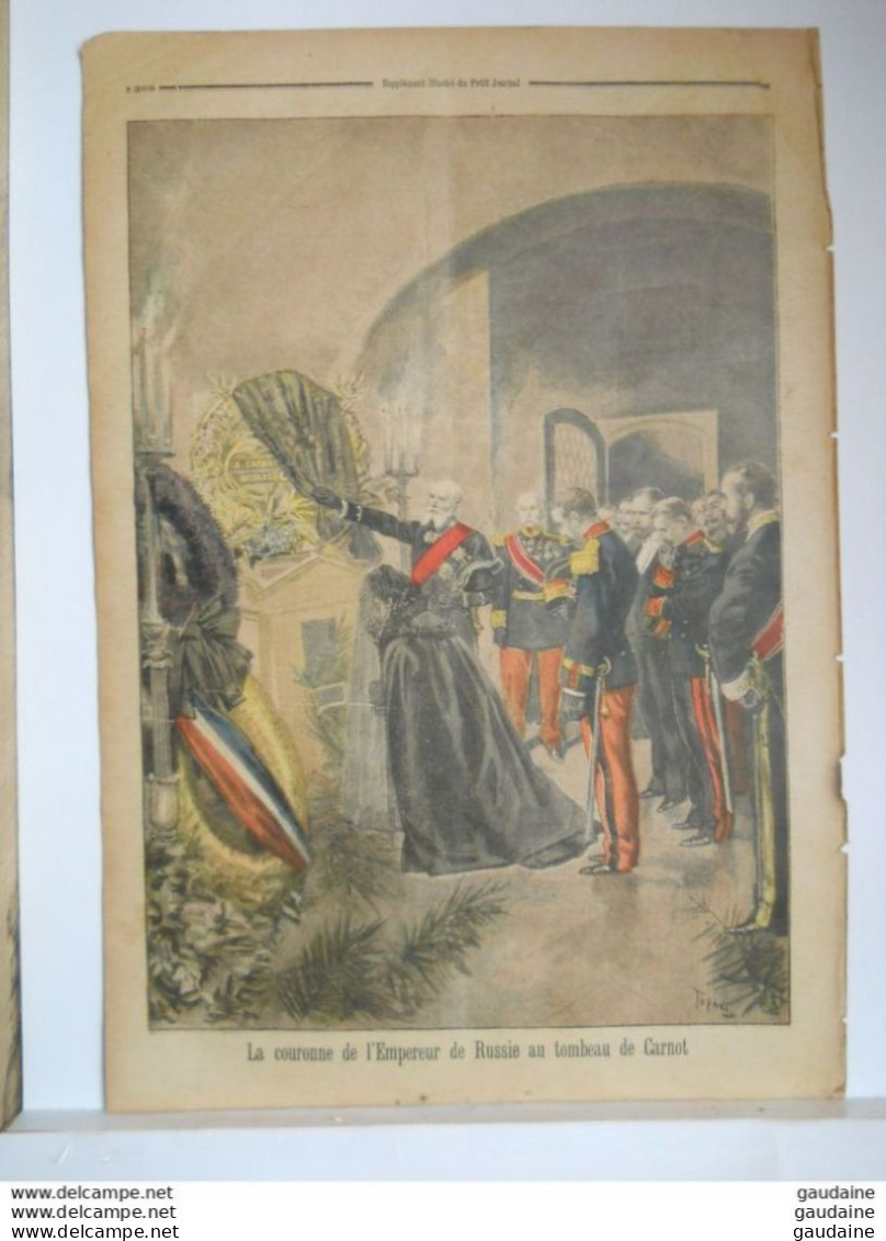 LE PETIT JOURNAL N°313 - 15 NOVEMBRE 1896 - REINE AMELIE DU PORTUGAL - EMPEREUR DE RUSSIE TOMBEAU CARNOT - Le Petit Journal