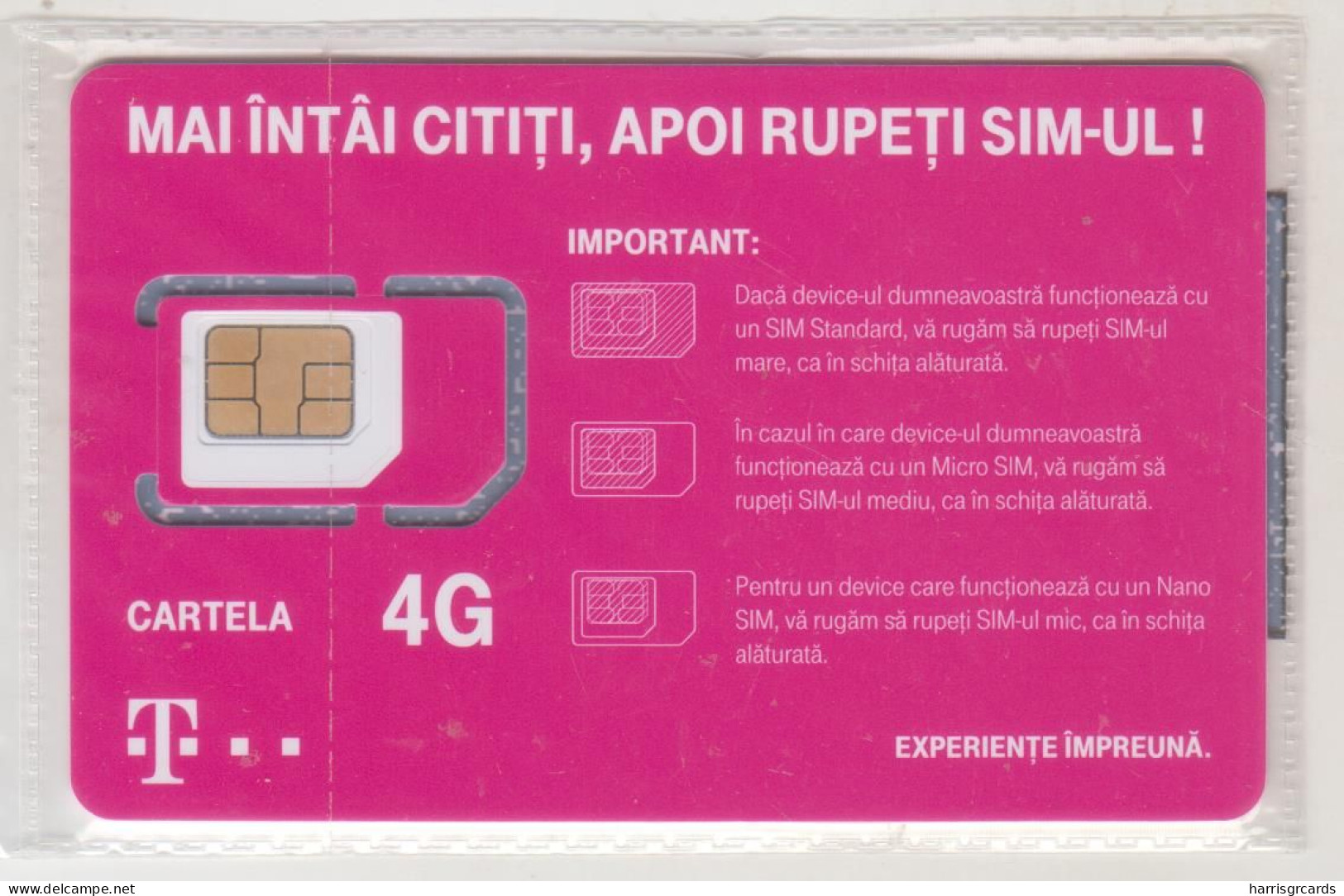 ROMANIA - Cartela 4 G Magenta, T Telecom GSM Card, Mint In Blister - Romania