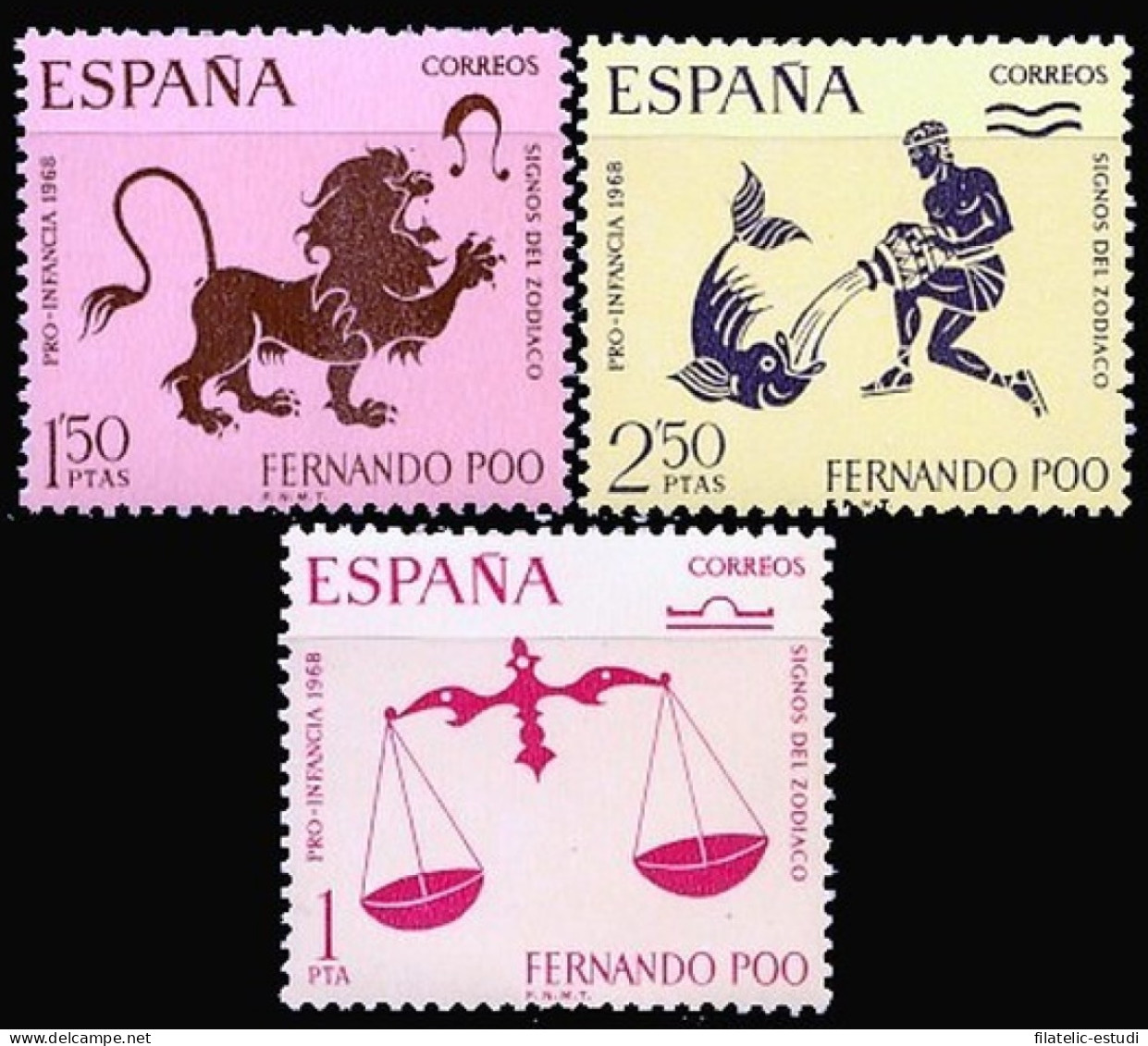 Fernando Poo 265/67 Pro Infancia Signos Del Zodiaco MNH - Fernando Po