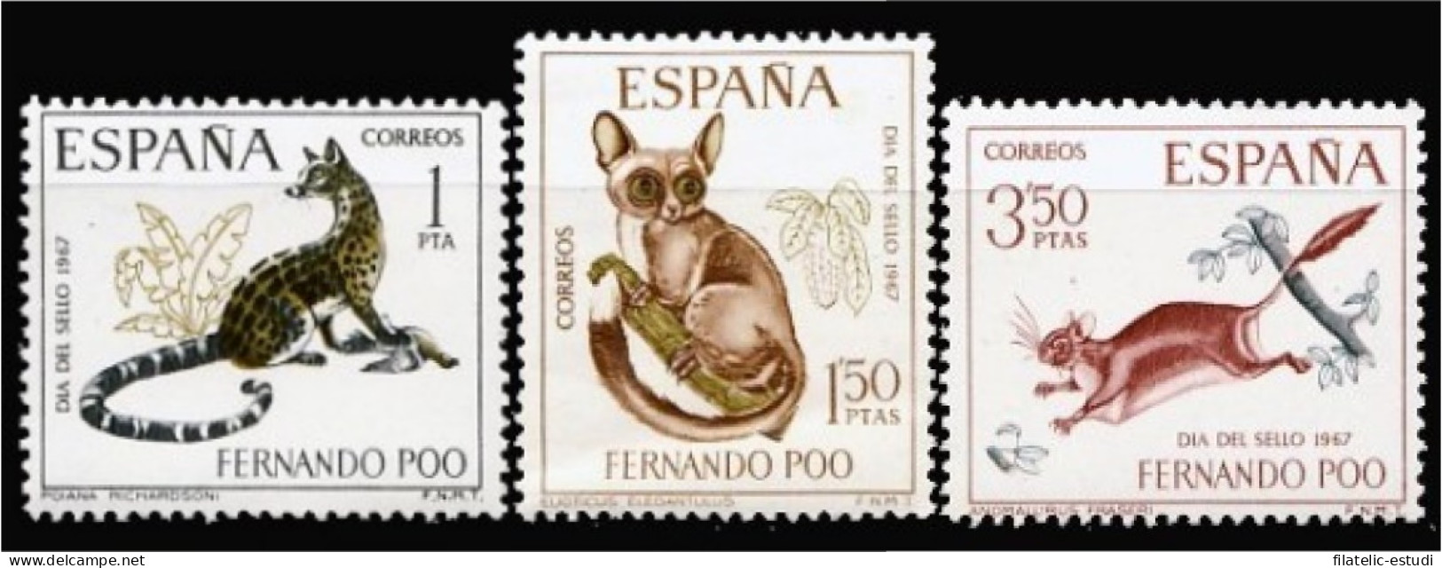 Fernando Poo 259/61 Día Del Sello Fauna MNH - Fernando Poo