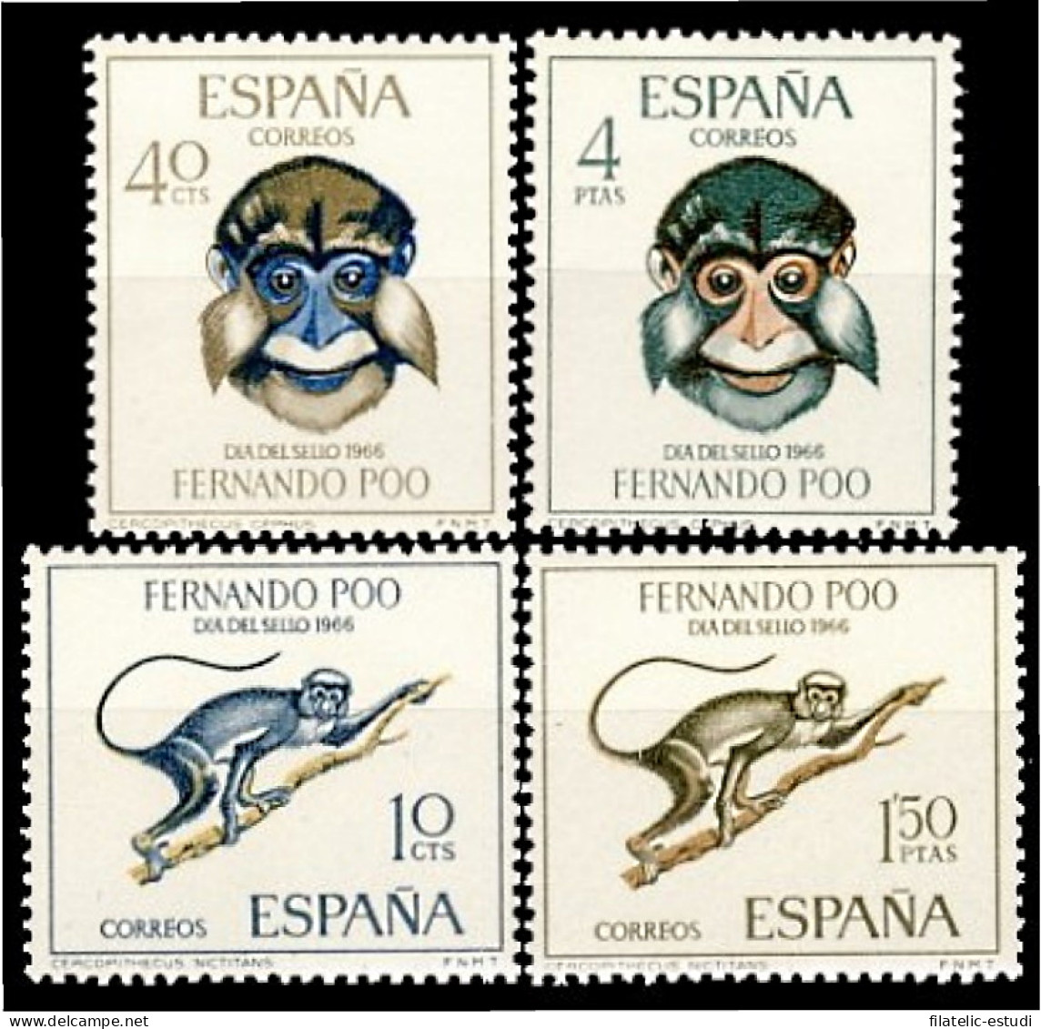 Fernando Poo 251/54 1966 Día Del Sello Fauna (mono) MNH - Fernando Poo