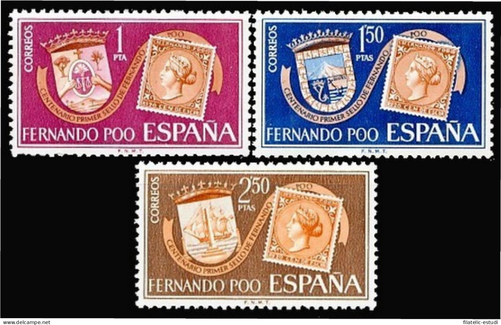 Fernando Poo 262/64 Centº Del Primer Sello De Fernando Poo Escudos MNH - Fernando Po