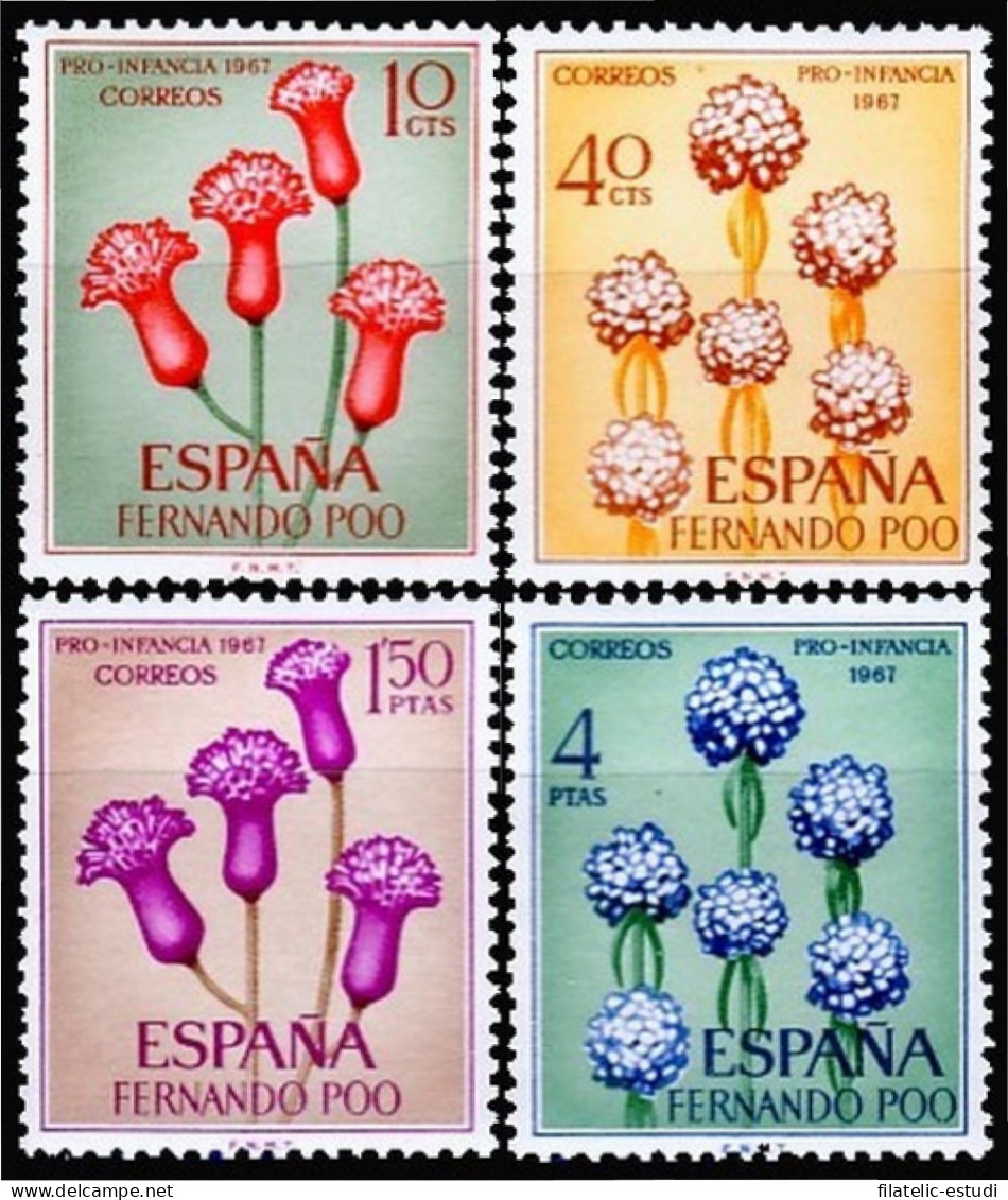 Fernando Poo 255/58 1967 Pro Infancia Flora MNH - Fernando Po