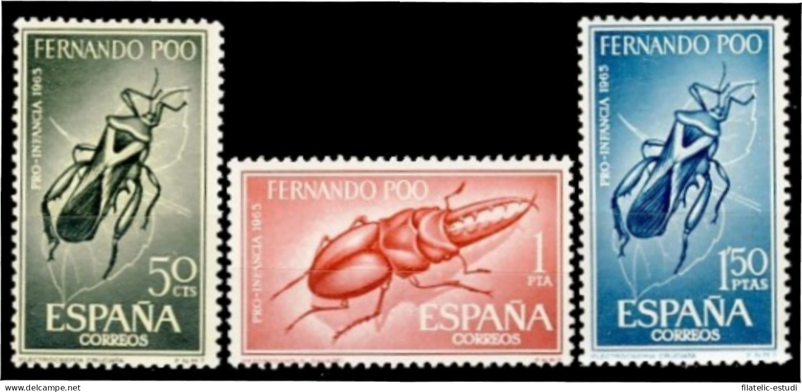 Fernando Poo 242/44 1965 Pro Infancia Insectos MNH - Fernando Poo