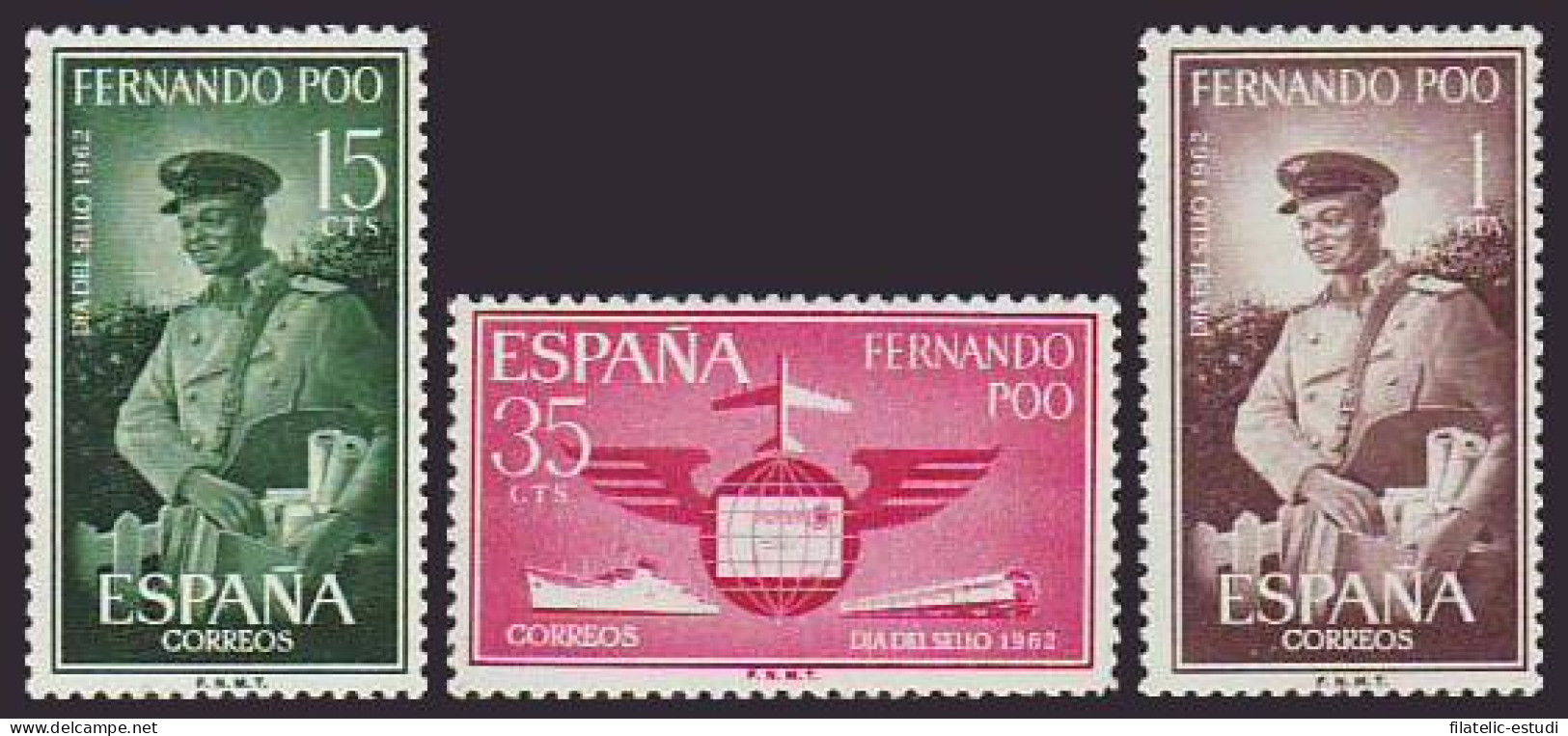 Fernando Poo 210/12 1962 Día Del Sello Correo-Alegoría Del Correo MNH - Fernando Po