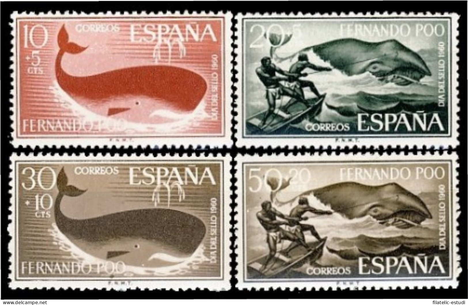 Fernando Poo 192/95  1960 Dia Del Sello Fauna Marina MNH - Fernando Po