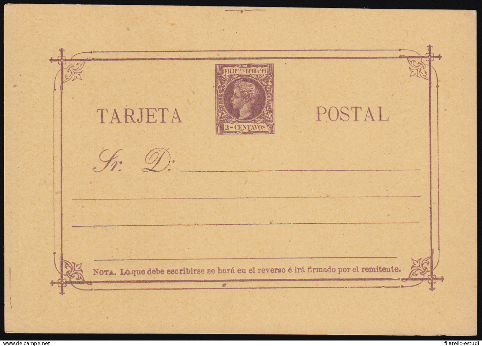 Filipinas Philippines Entero Postal 14 1898 AlfonsoXIII - Filipinas