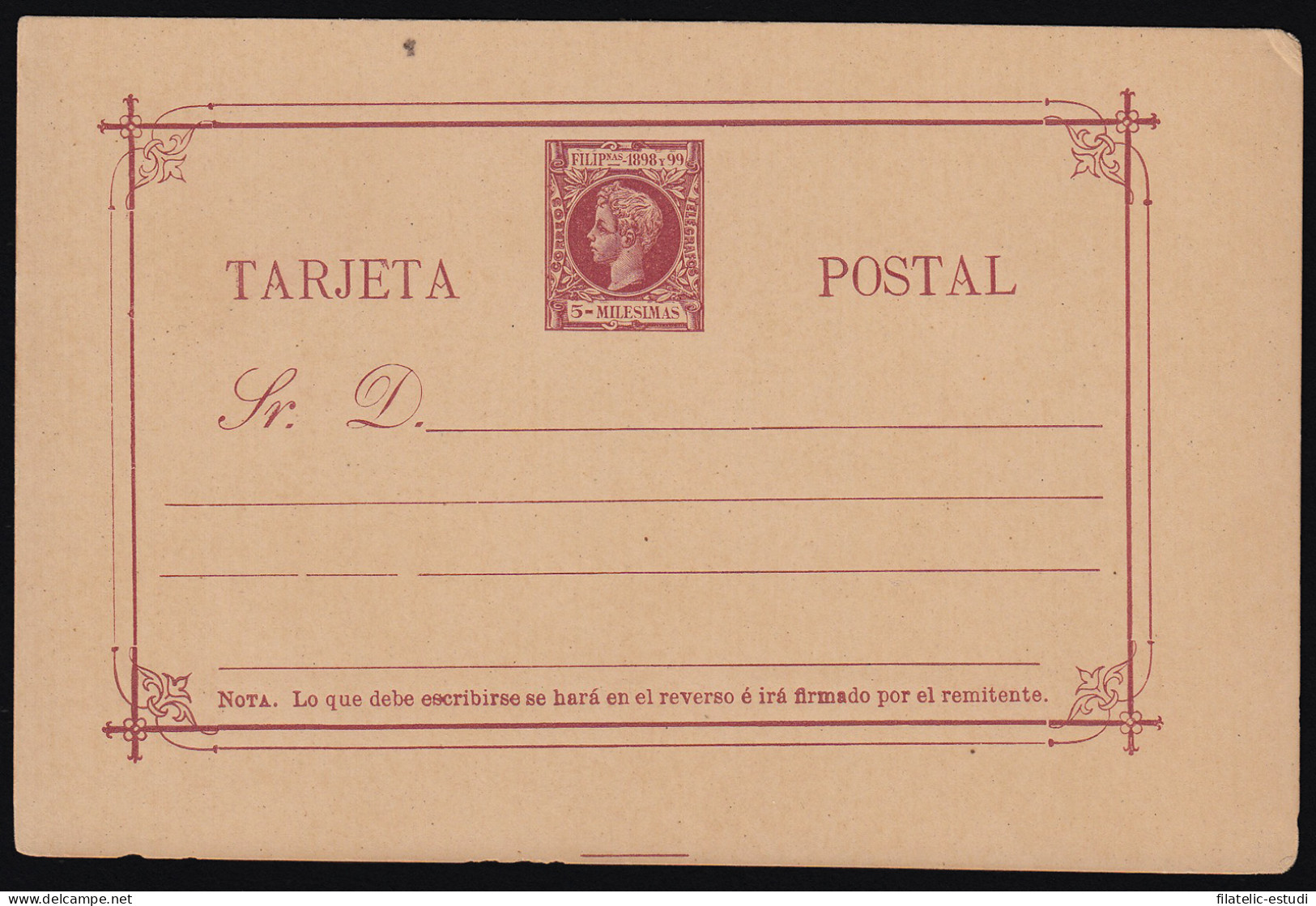 Filipinas Philippines Entero Postal 12 1898 AlfonsoXIII - Philippinen